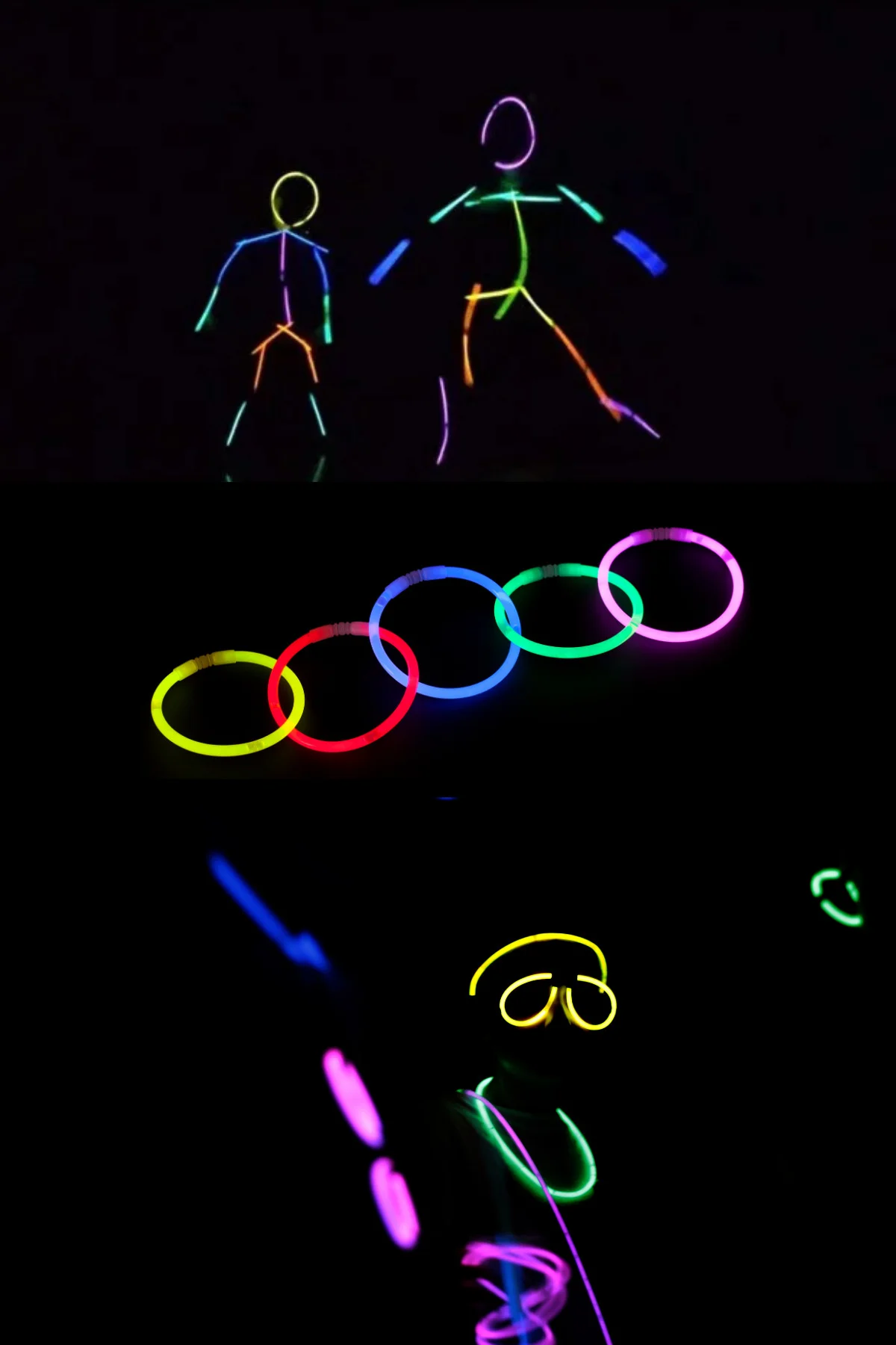 Fosforlu Karanlıkta Parlayan Neon Parti Çubukları (50 Çubuk - 50 Bağlama Aparatı) - Glow Stick