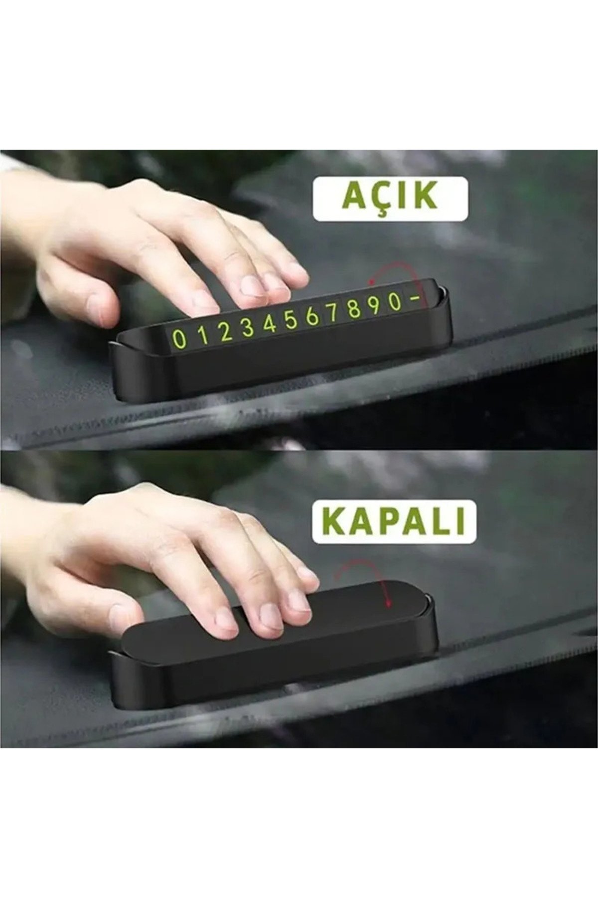Fosforlu Otomobil Park Numaratörü - Görünür Telefon Numarası Kart