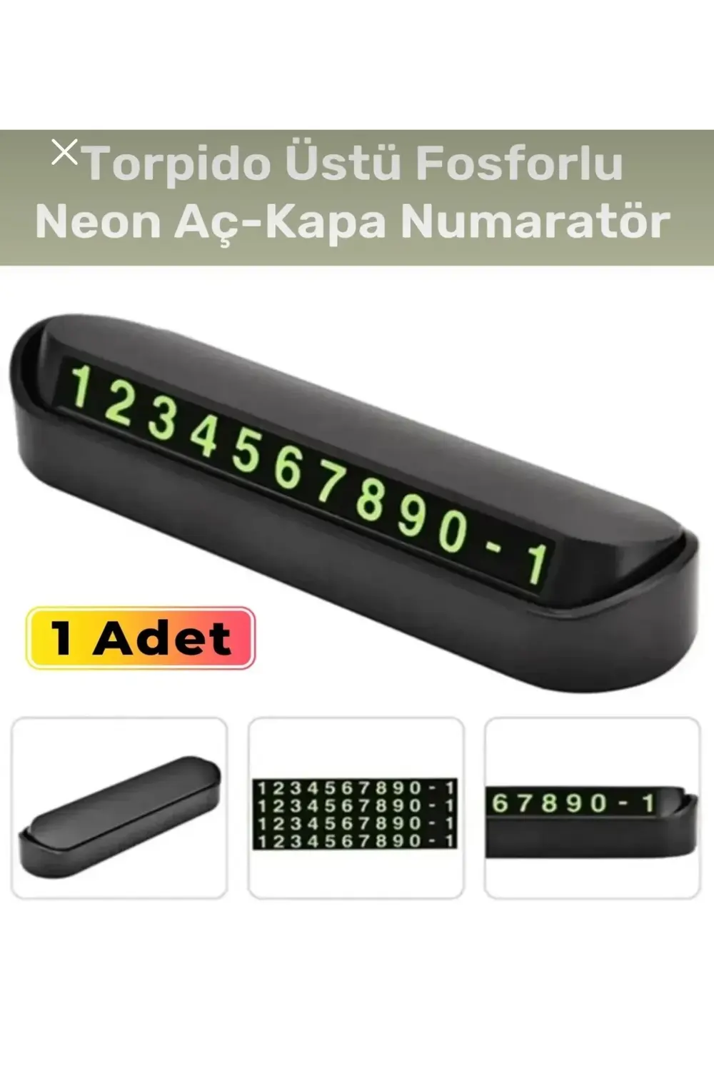 Fosforlu Otomobil Park Numaratörü Aç Kapa Numaratör Telefon Numar