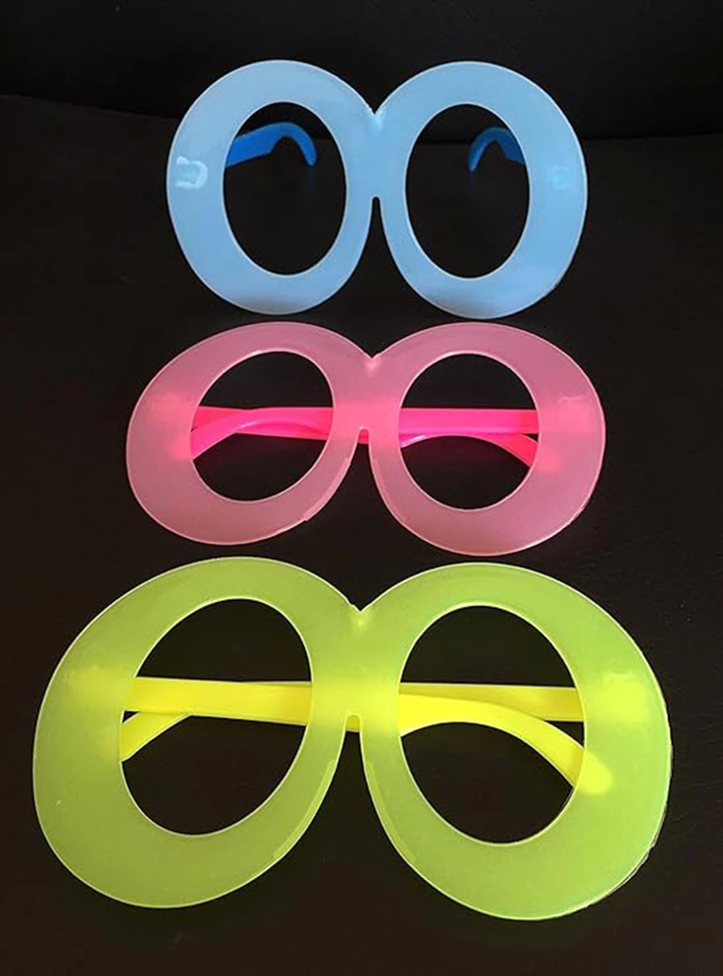 Fosforlu Oval Model Glow Parti Gözlüğü Karanlıkta Yanan Gözlükler Fosforlu Oval Model Glow Parti Gözlüğü Karanlıkta Yanan Gözlükler