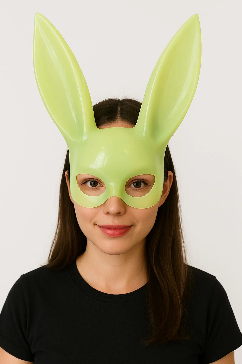 Fosforlu Tavşan Maskesi – Karanlıkta Parlayan Glow Maske (32x22 cm)