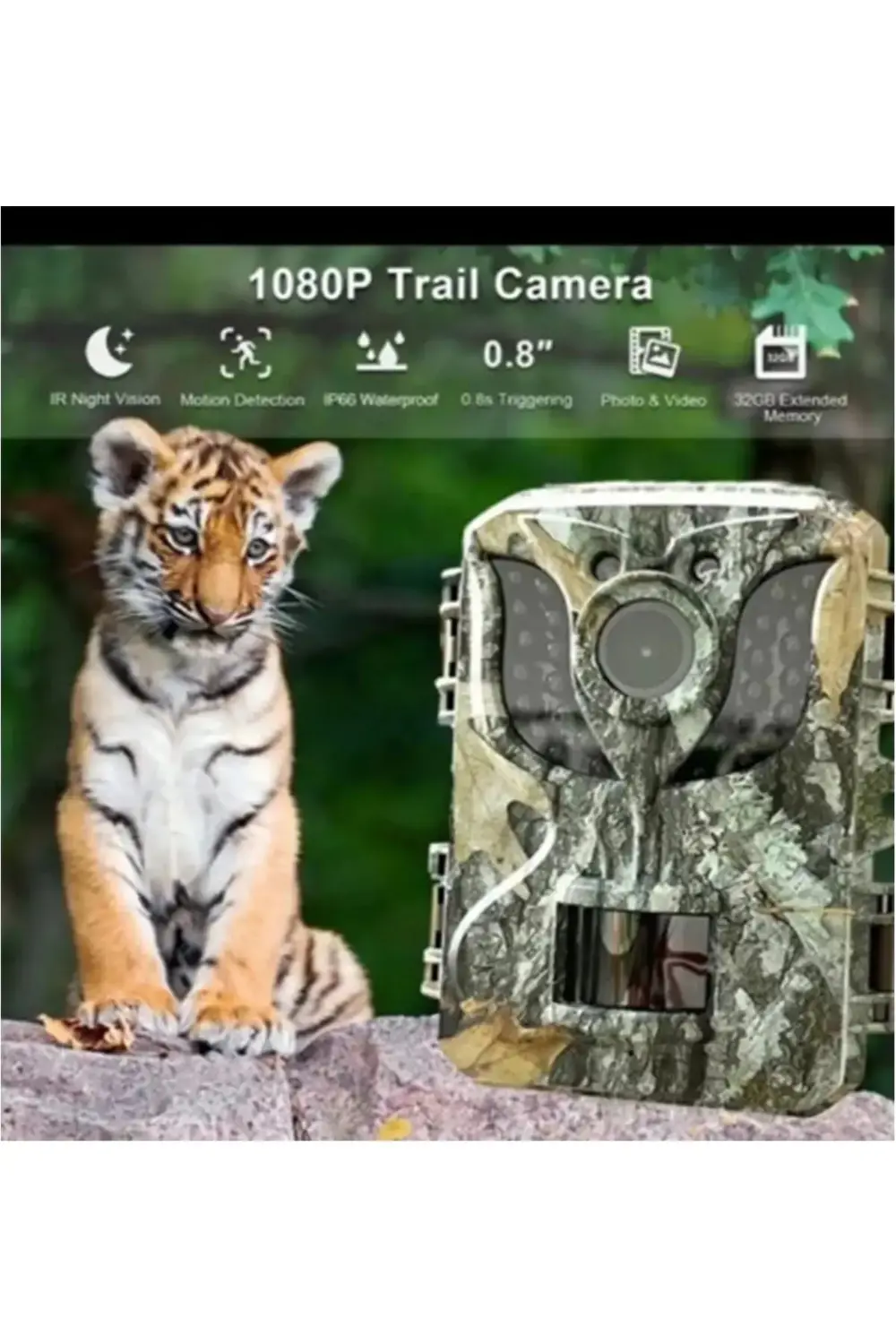 Fotokapan Kamera 16mp Full Hd 1080p Gece Görüşlü 2 Inç Lcd Ekran