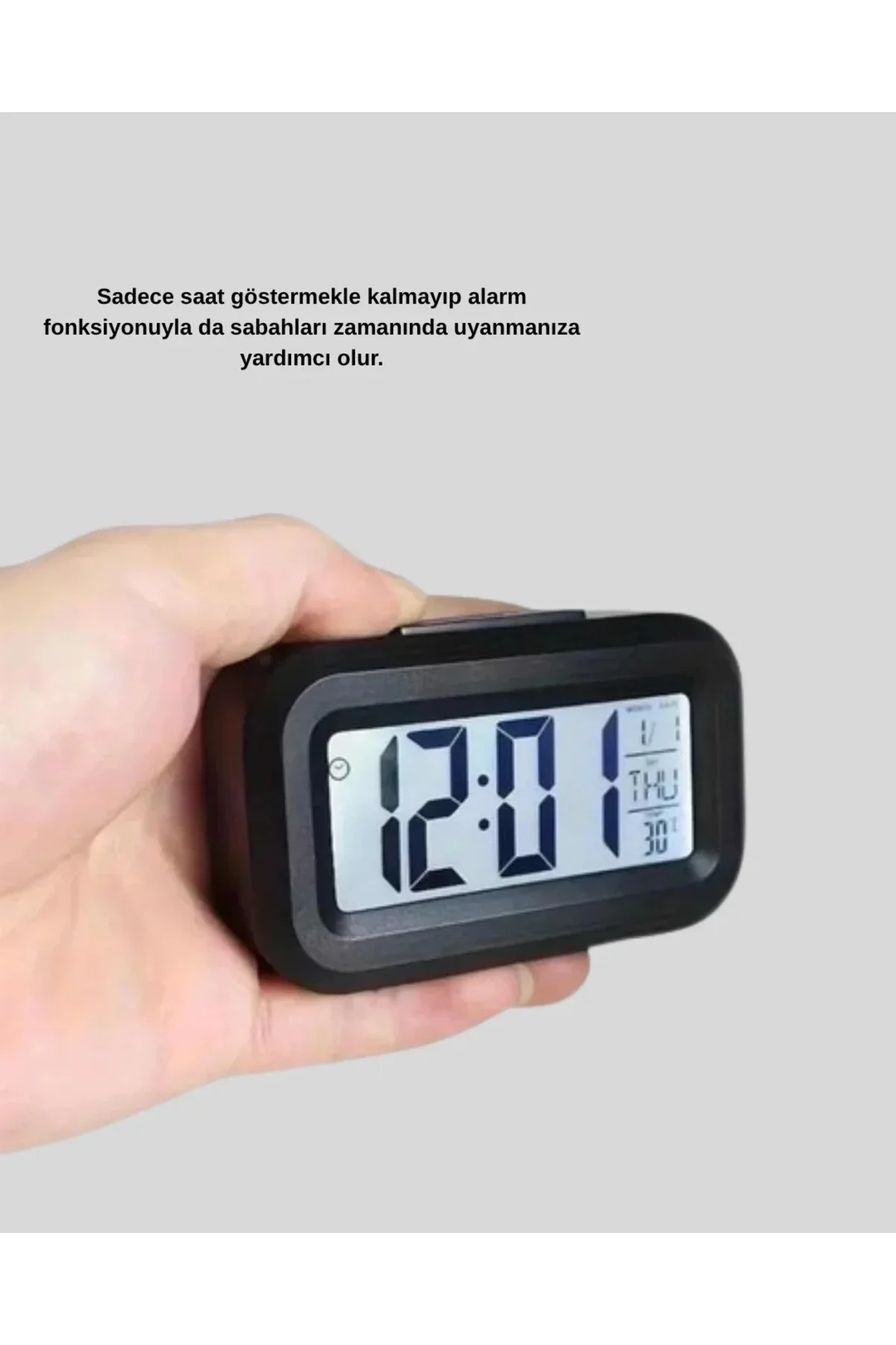 Fotoselli Dijital Masa Saati Aydınlatmalı Alarm ve Tarih Göstergeli Fotoselli Dijital Masa Saati Aydınlatmalı Alarm ve Tarih Göstergeli