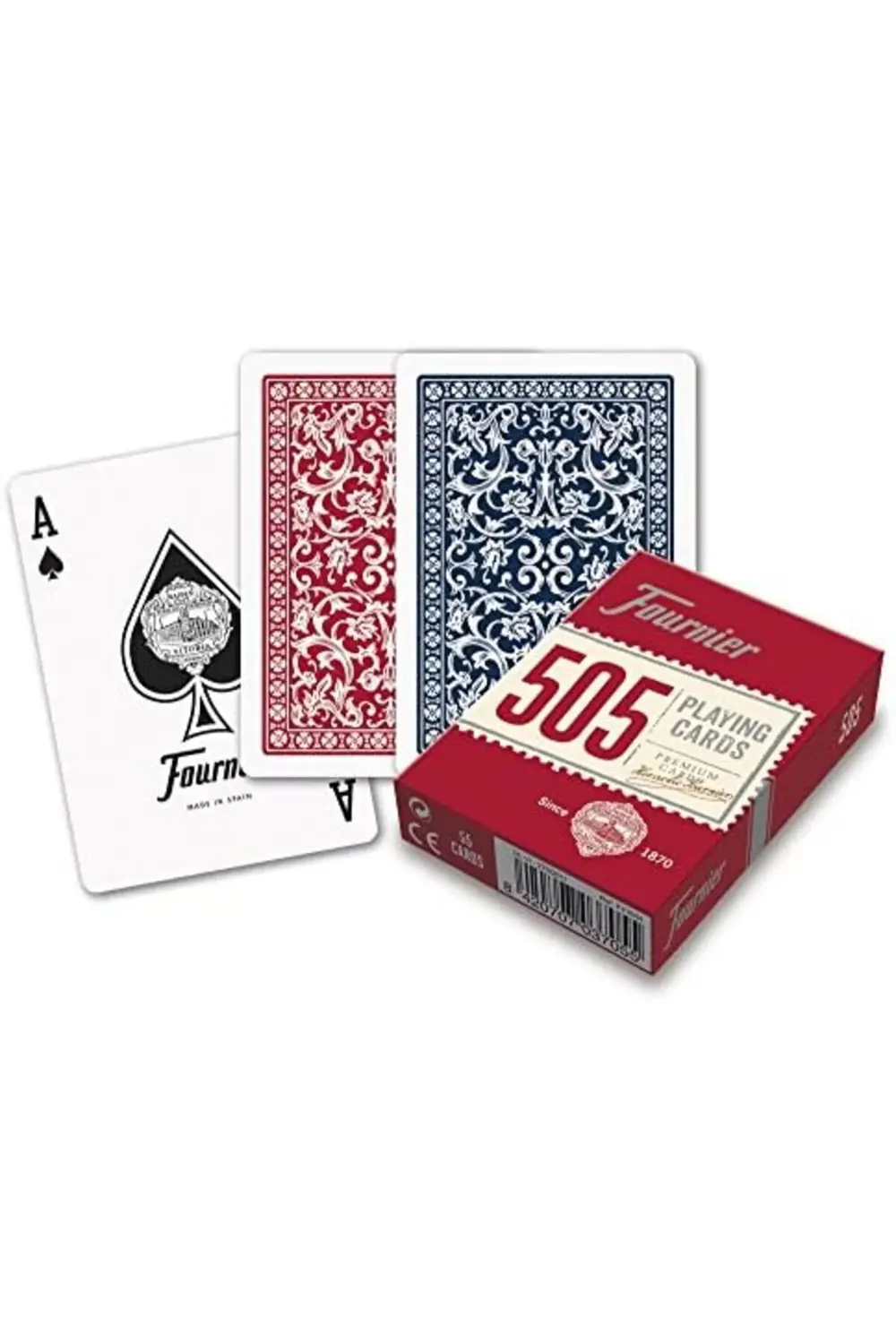 Fournier Poker Oyun Kartları Nº 505, Standard Endeks, Kırmızı vey