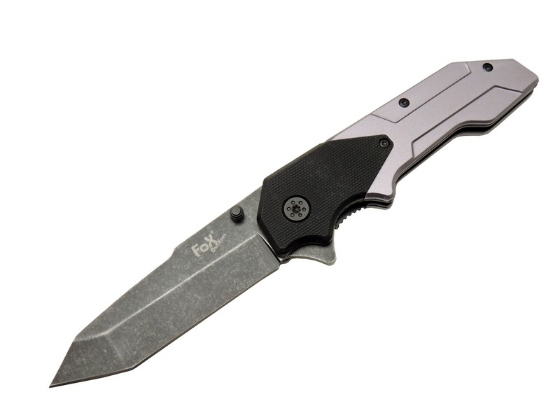 Fox A9 Gri Tanto Kamp Çakı 21cm- Yarı Otomatik, Kemerlikli TdrTR