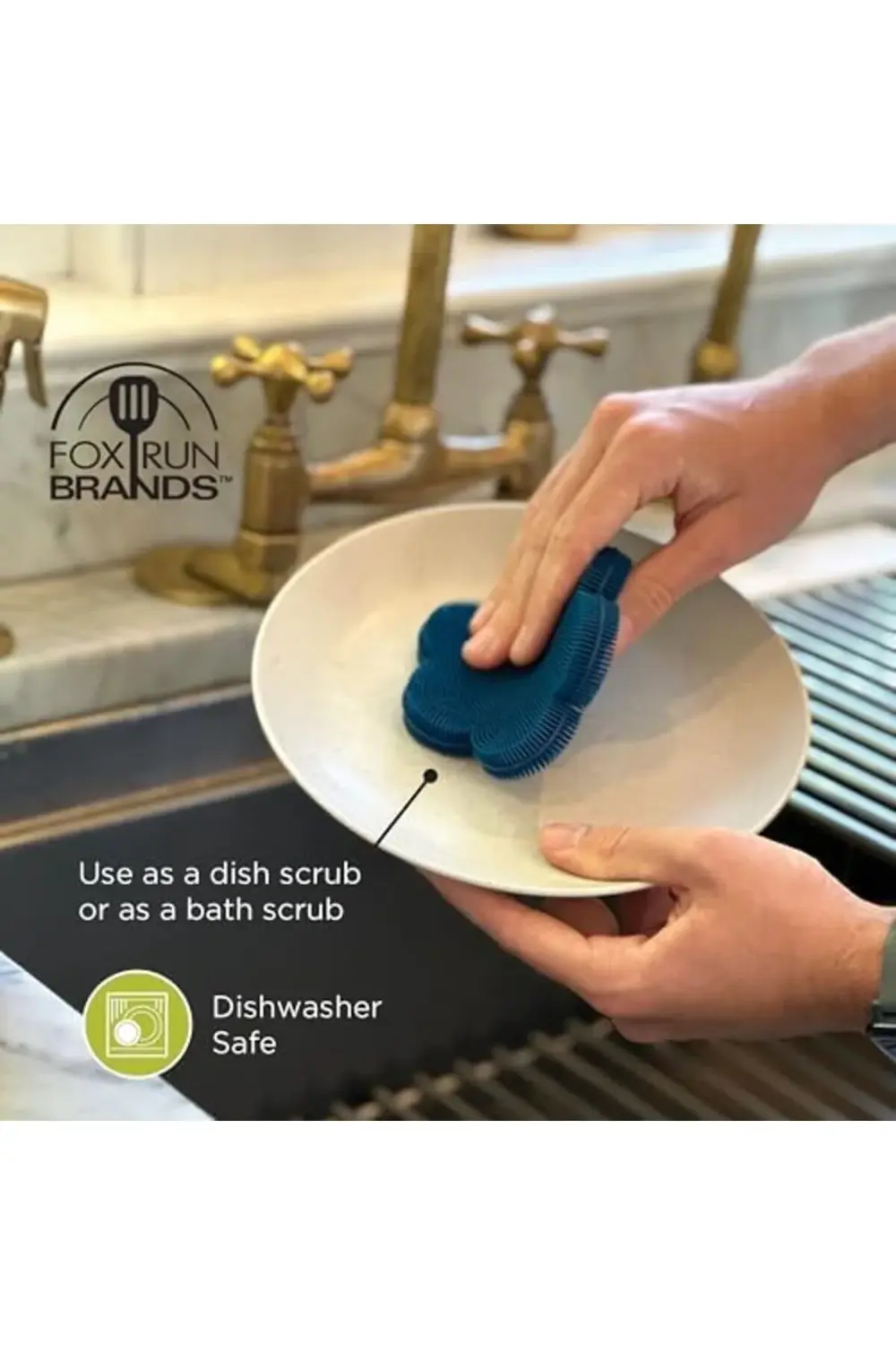 Fox Run Silikon Bulaşık Fırçalama Fırçası, Lacivert 395519