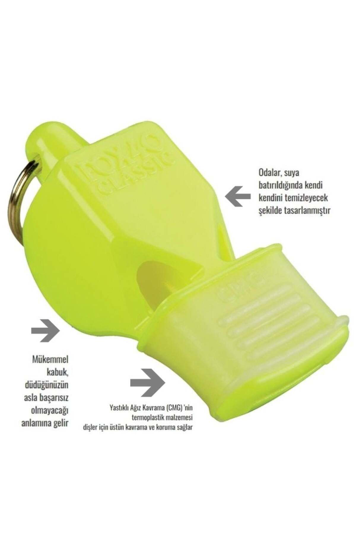 Fox 40 Fox40 Classic Cmg Official Düdük - Neon Sarı