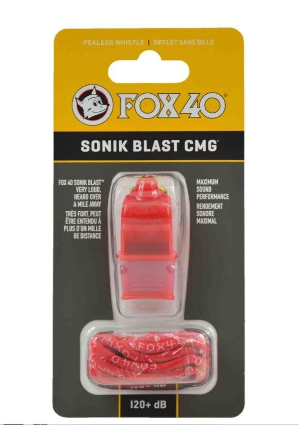 Fox40 SONİK BLAST Safety CMG İpli Düdük Kırmızı Fox40 SONİK BLAST Safety CMG İpli Düdük Kırmızı