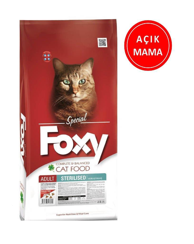 Foxy 32/10 Sterilised Tavuk Etli Kısırlaştırılmış Kedi Maması 1 K