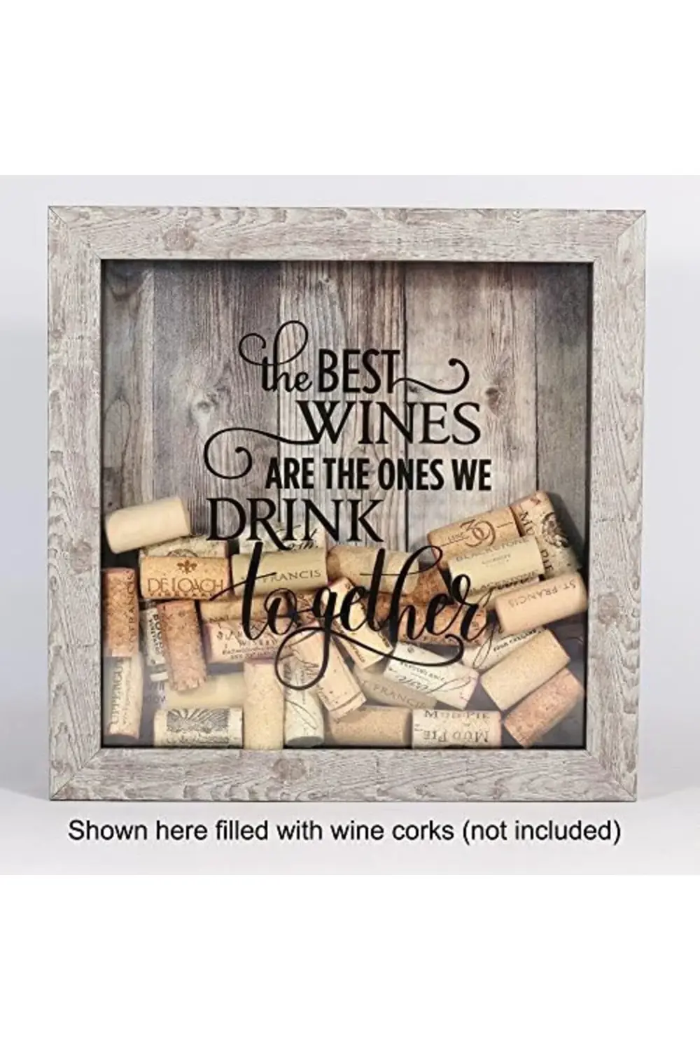 Frames Huş ağacı 10x10 yıpranmış gölge kutusu şarap mantar tutucu