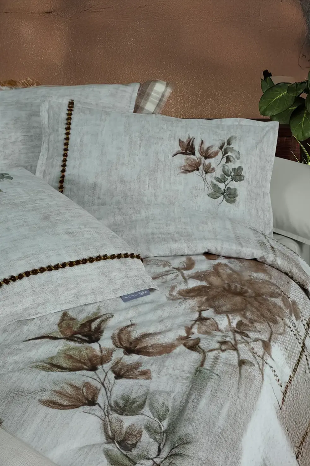 Frances Bej Çift Kişilik %100 Pamuk Fancy Dream Nevresim Takımı