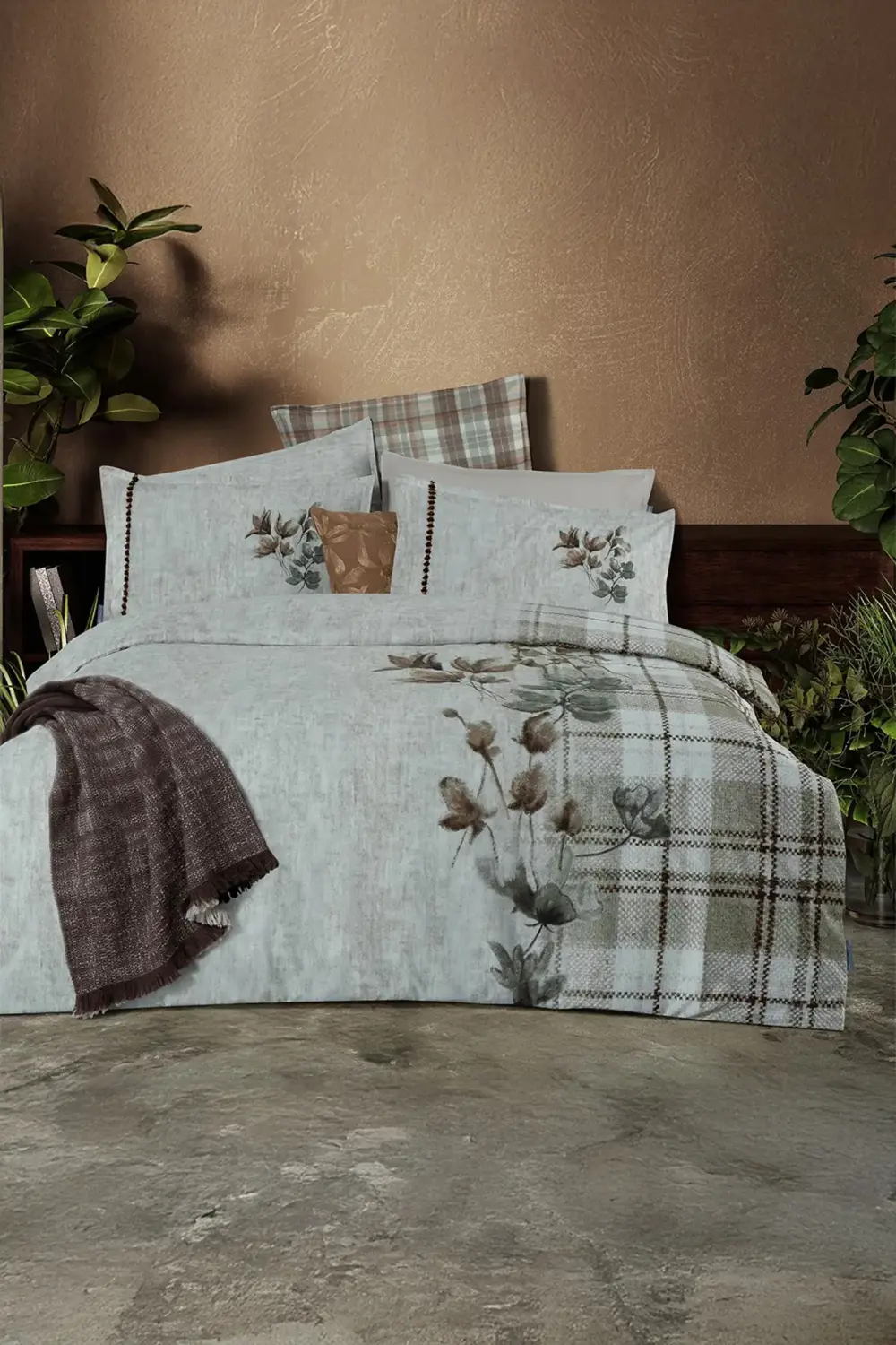 Frances Bej Çift Kişilik %100 Pamuk Fancy Dream Nevresim Takımı