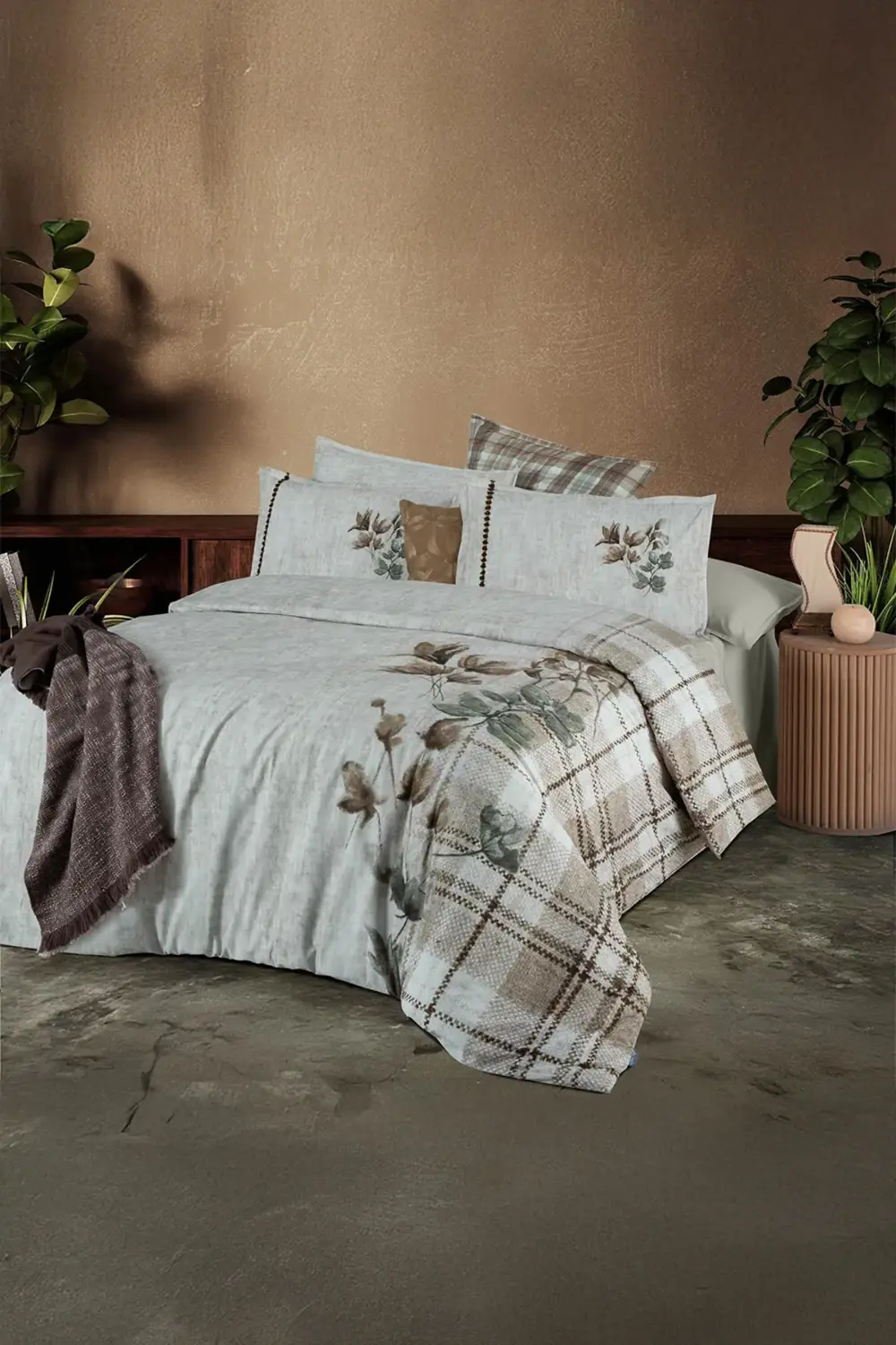 Frances Bej Çift Kişilik %100 Pamuk Fancy Dream Nevresim Takımı