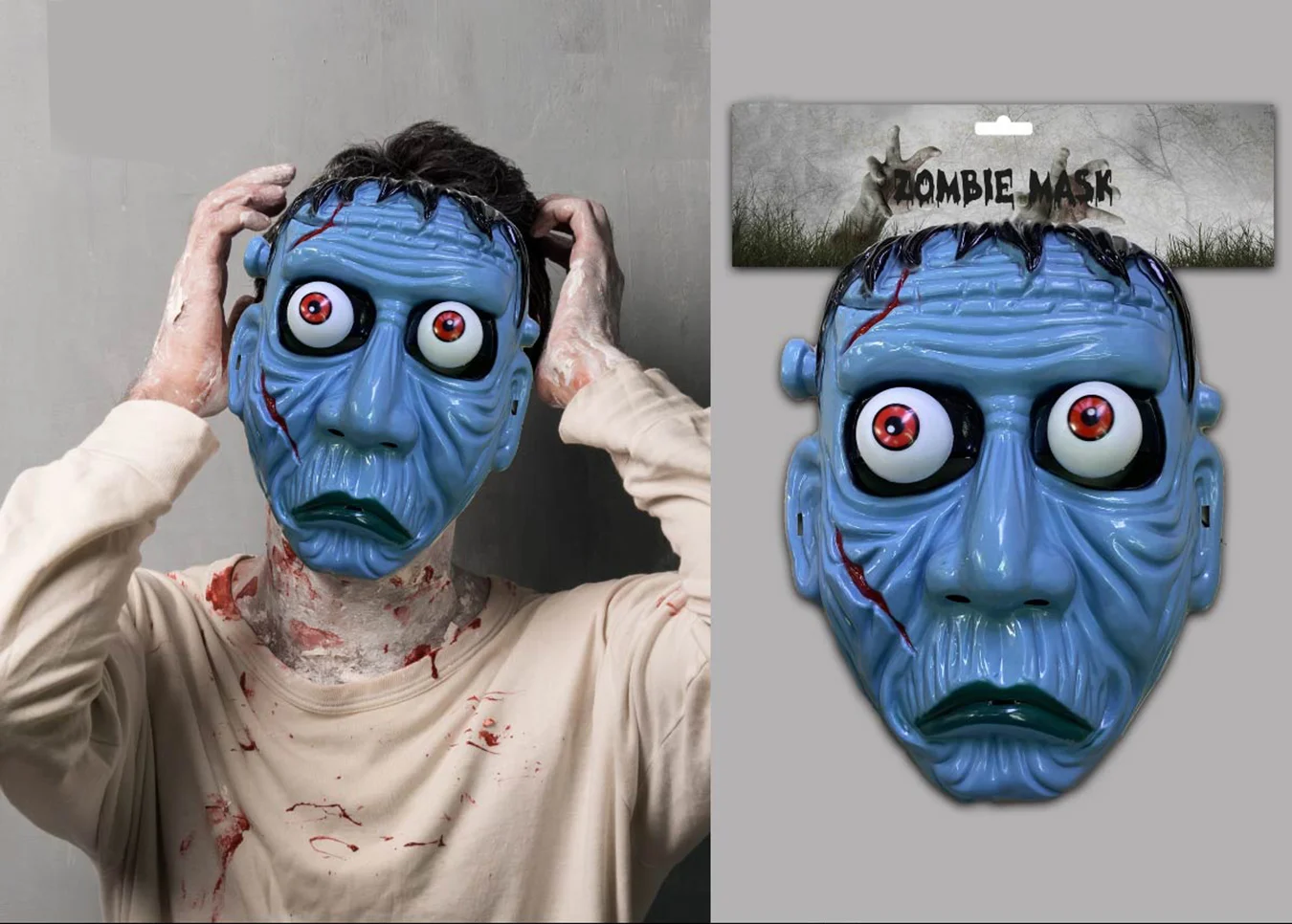 Frankenstein Maske - Hareketli Oynar Gözlü Kostüm Maskesi