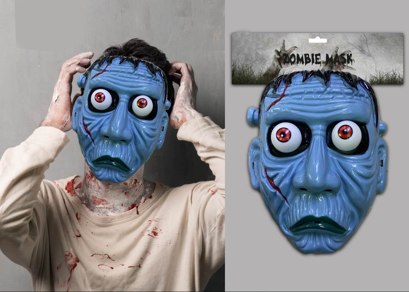 Frankenstein Temalı Sallanan Oynar Gözlü Maske (4741)