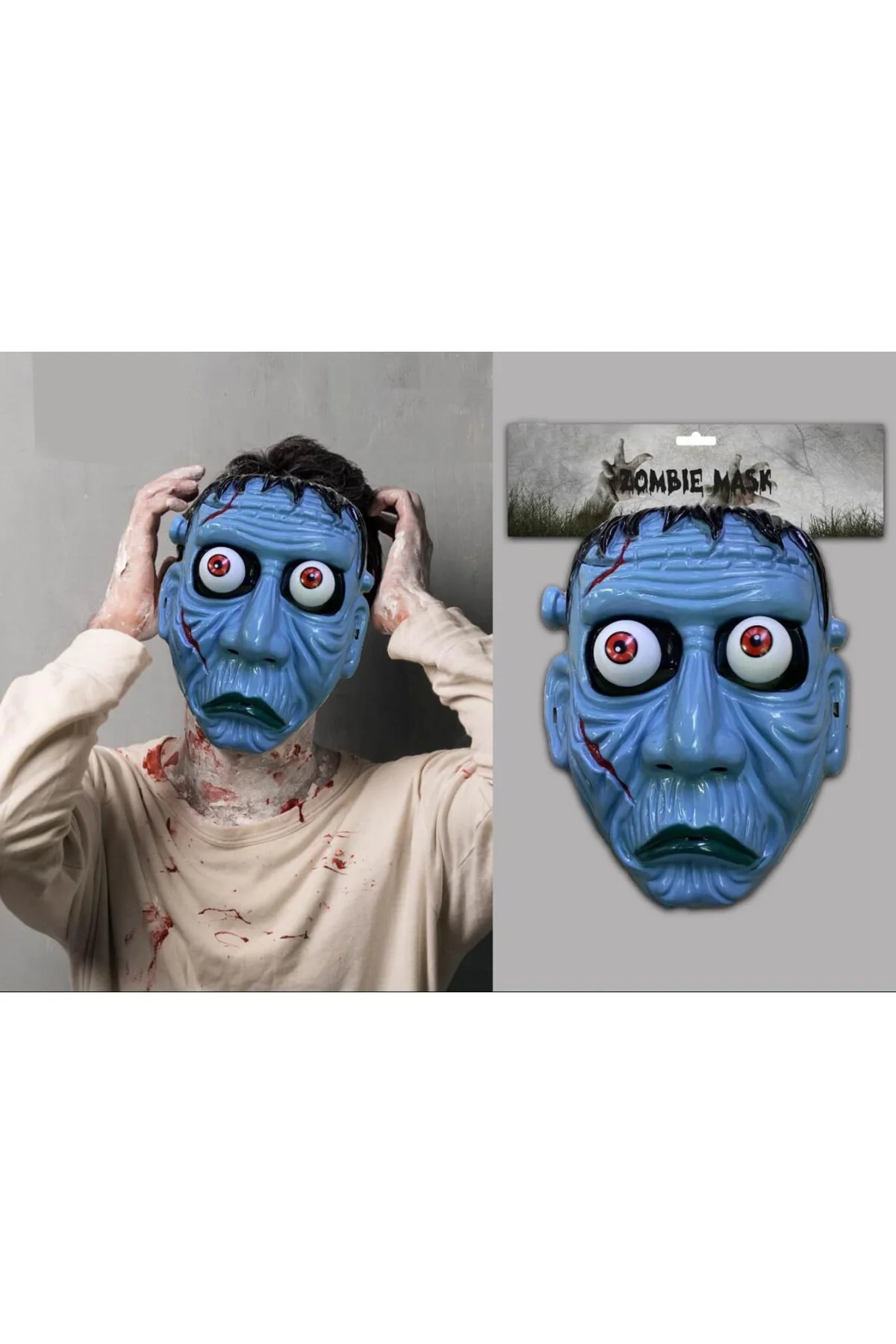 Frankenstein Temalı Sallanan Oynar Gözlü Maske (5250)