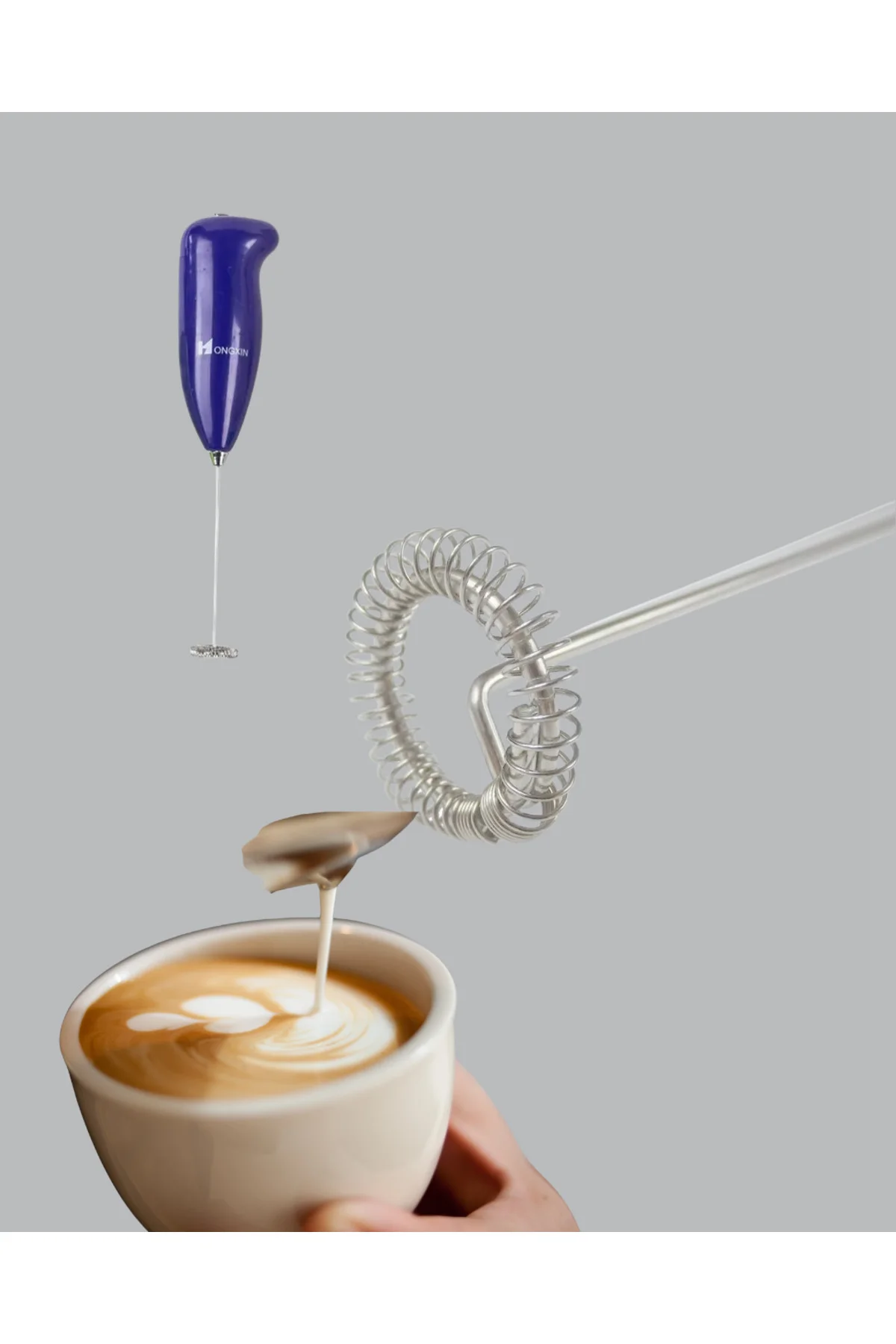 Frappe ve Cappuccino Maker – Taşınabilir Pilli Köpürtücü Mikser -