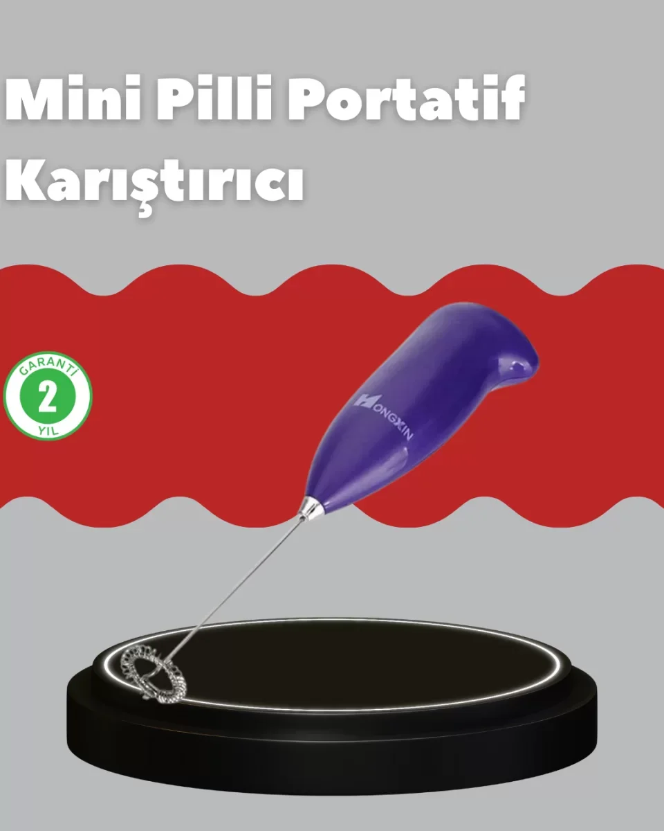 Frappe ve Cappuccino Maker – Taşınabilir Pilli Köpürtücü Mikser -