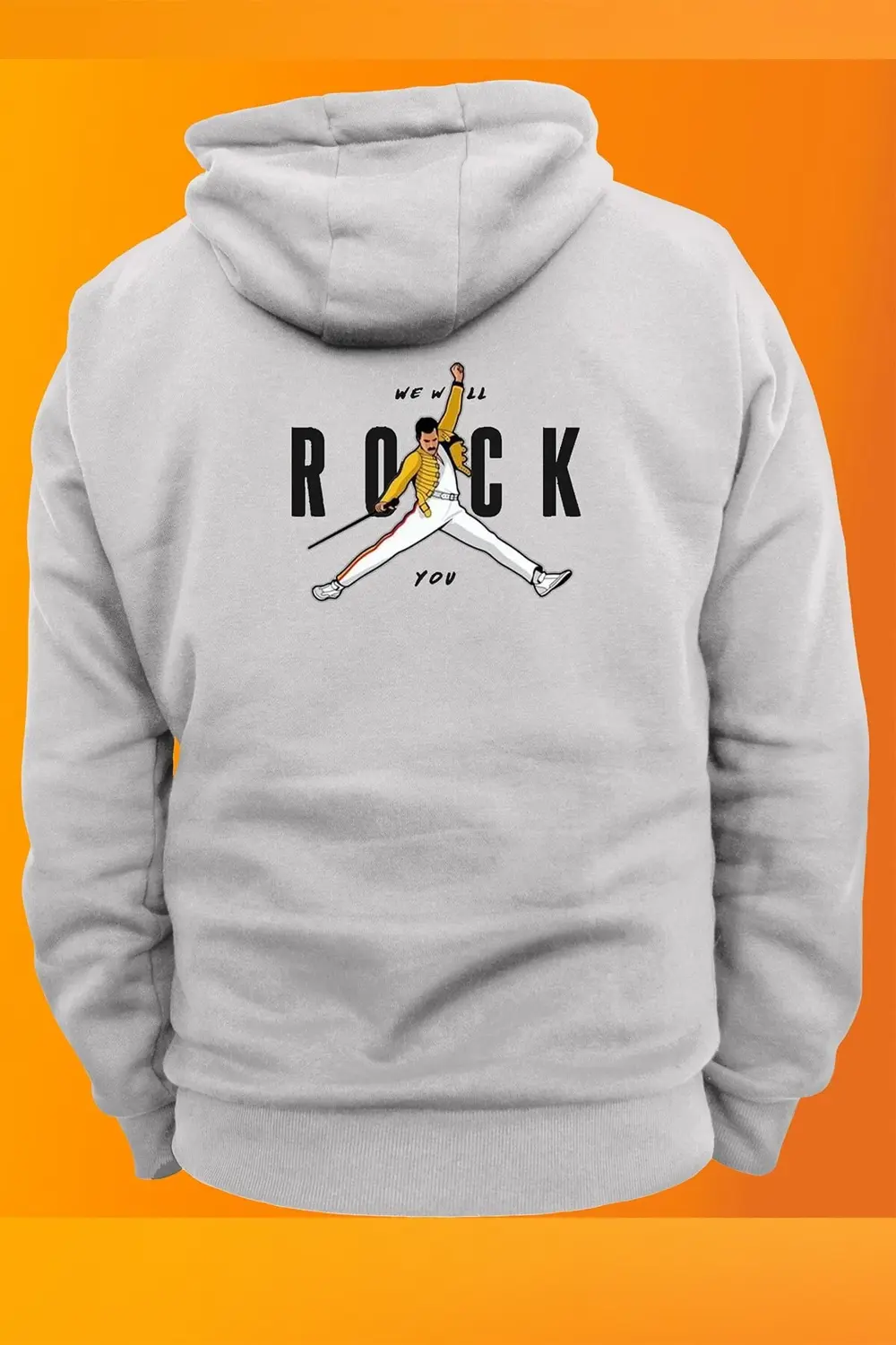 Freddy Mercury Queen Baskılı Fermuarsız Kapüşonlu Sweatshirt