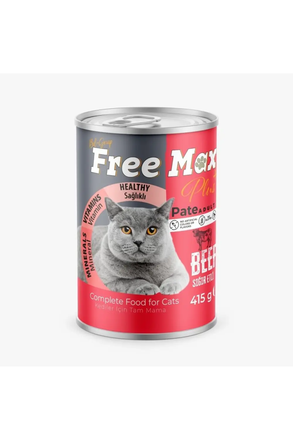 Free Max Beef Sığır Etli Kedi Konservesi Pate 415 gr