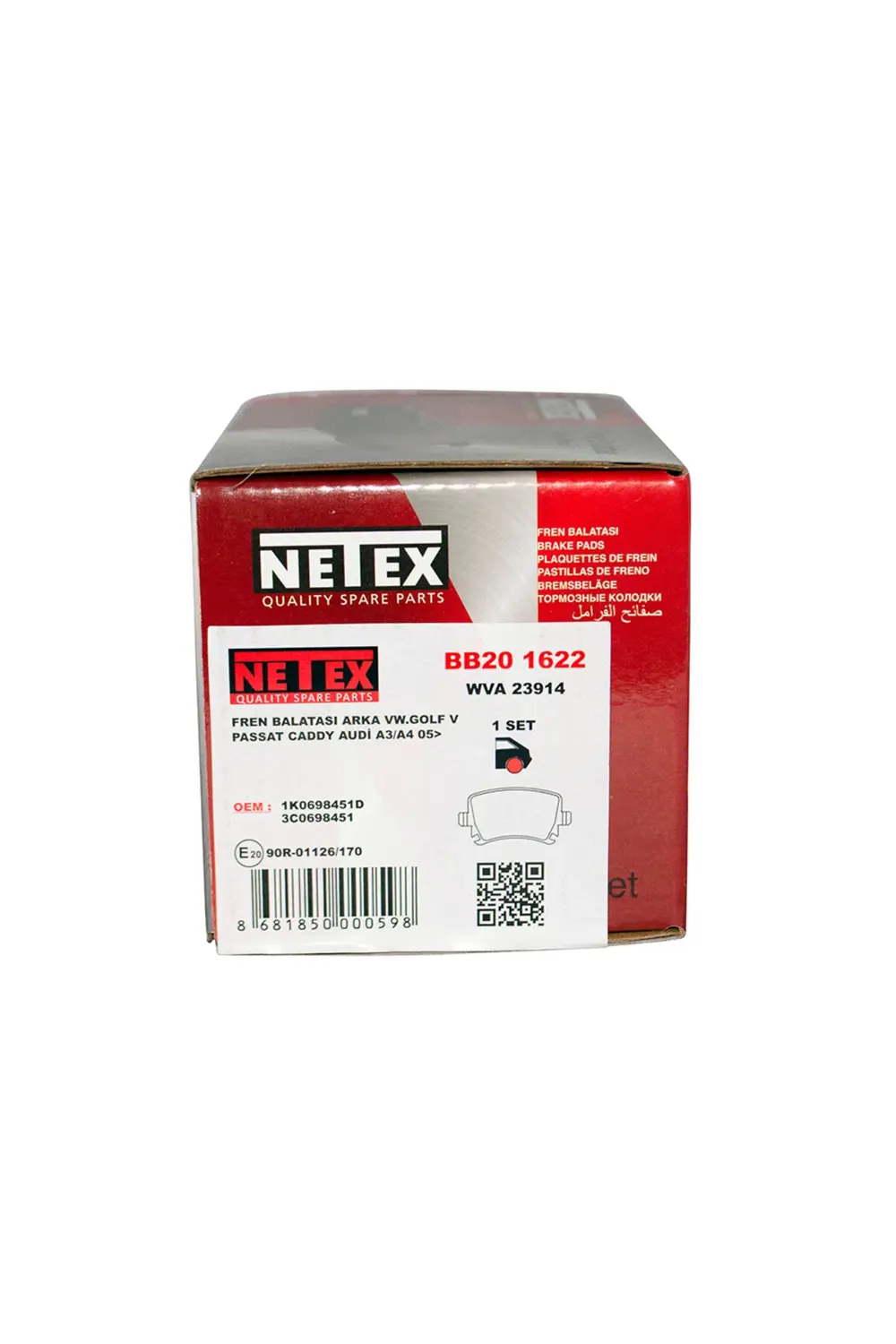 FREN BALATASI ARKA VOLKSWAGEN CADDY III SW 1.4 04-10, 1.6 04-15 2