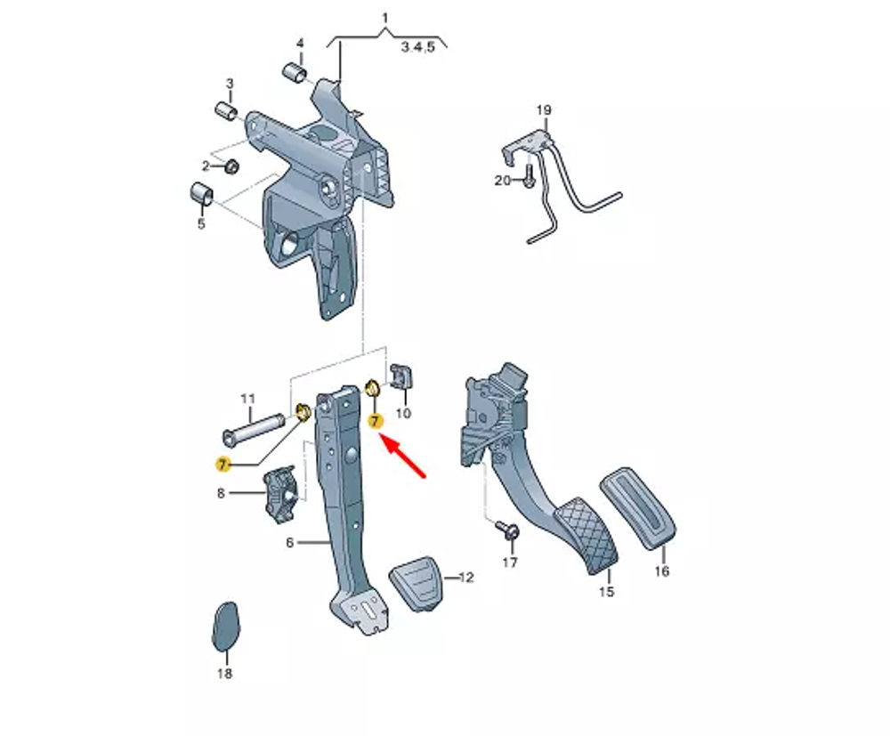 Fren Pedalı Oringi (VW Orjinal)(5Q0721153C)