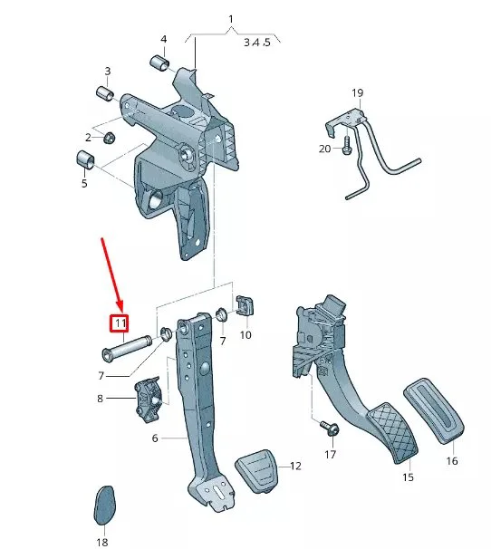 Fren Pedalı Rulman Mili (VW Orjinal)(5Q1721325A) Fiyatı, Yorumları ve Özellikleri