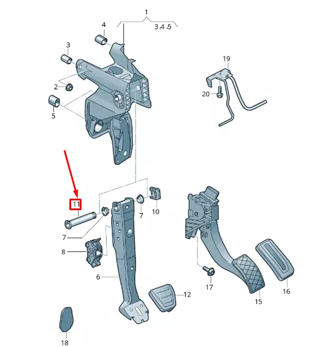 Fren Pedalı Rulman Mili (VW Orjinal)(5Q1721325A)