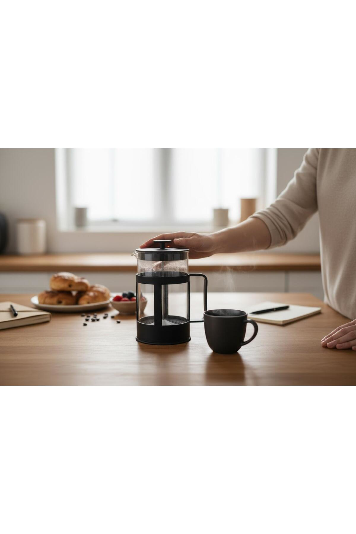 Kaveh French Bitki Çayı , Kahve Presi Plastik 600 Ml