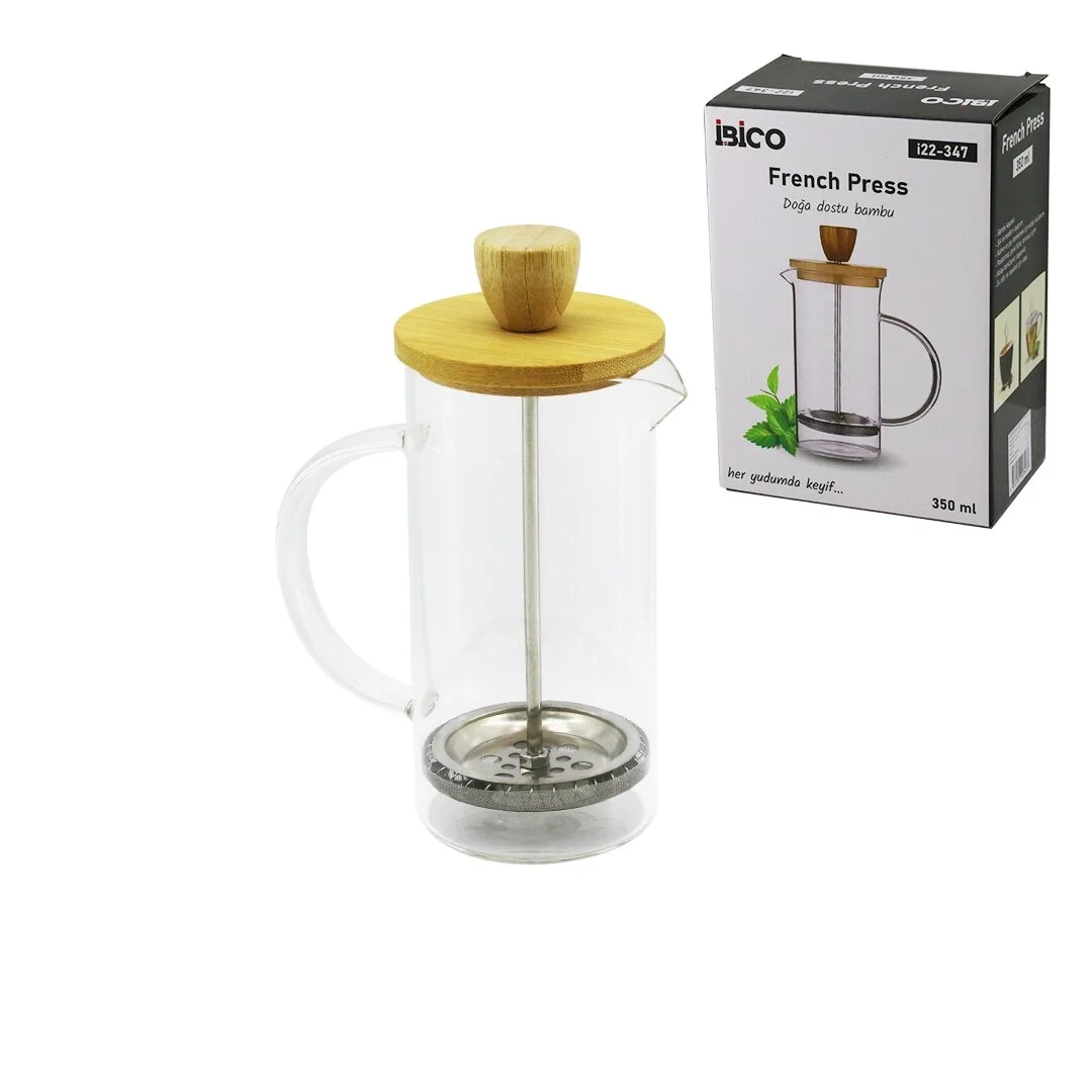 French Press Bambu Kapak 350ml Cam Bitki Süzgeçi Bx40 Fiyatı, Yorumları ve Özellikleri