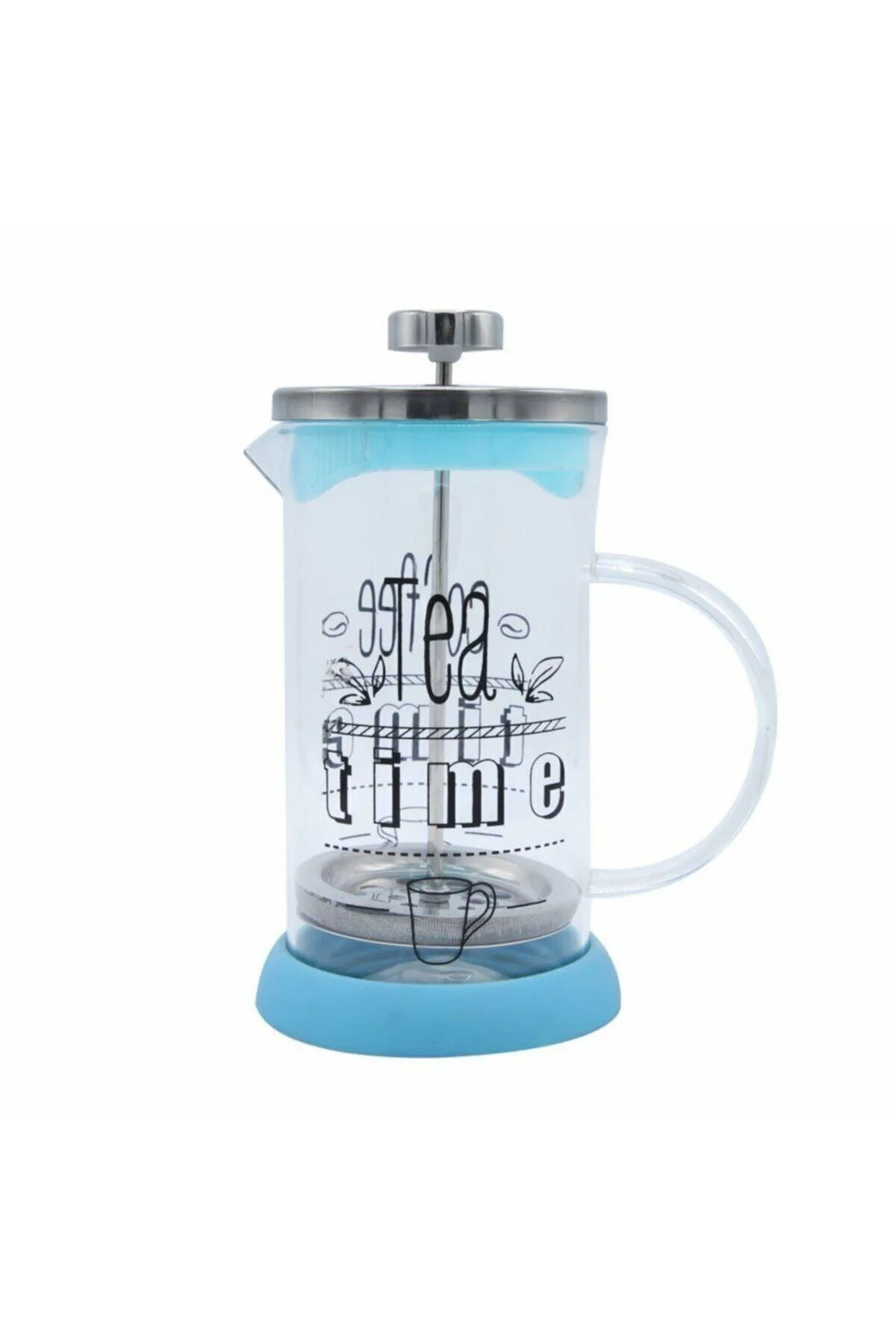 French Press Bitki Çayı Demliği Mavi 350  ml