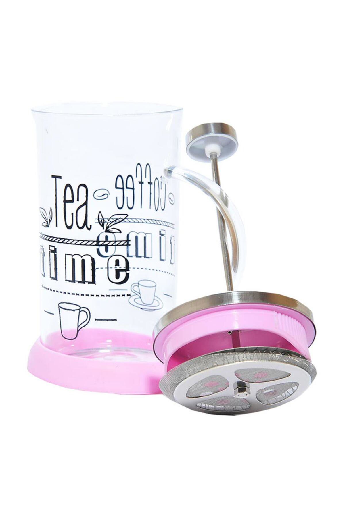 Yitian French Press Bitki Çayı Demliği Pembe 600Ml