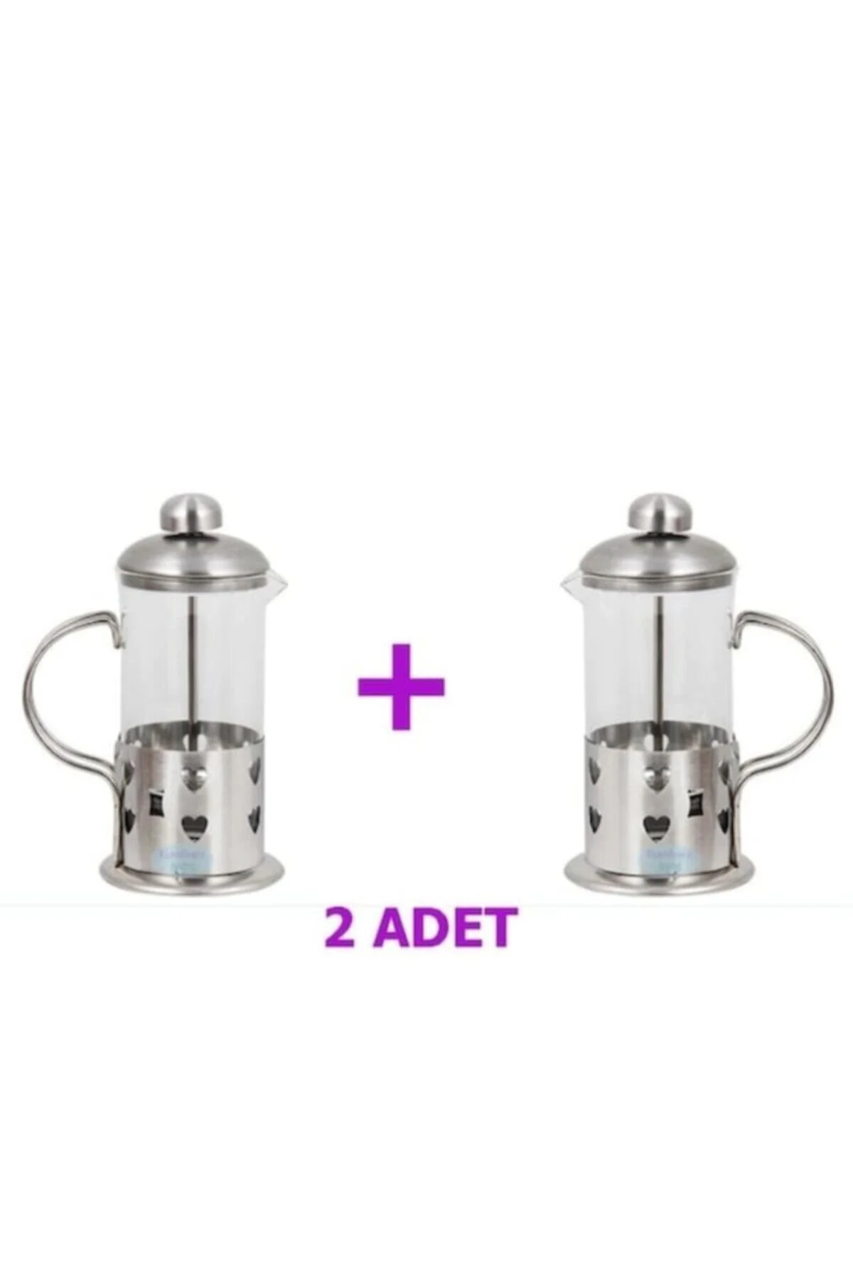 French Press Bitki Çayı Bardağı 600 ml Filtre Kahve Demlik 2 Adet