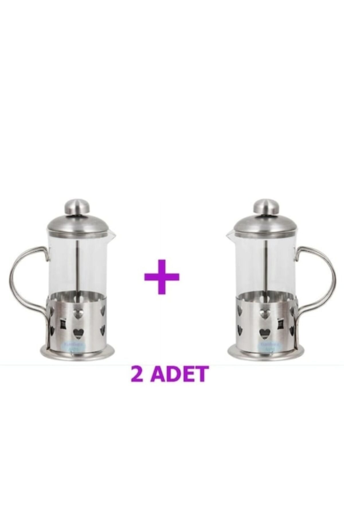 Ms Morry French Press Bitki Çayı Bardağı 600 Ml Filtre Kahve Demlik 2 Adet