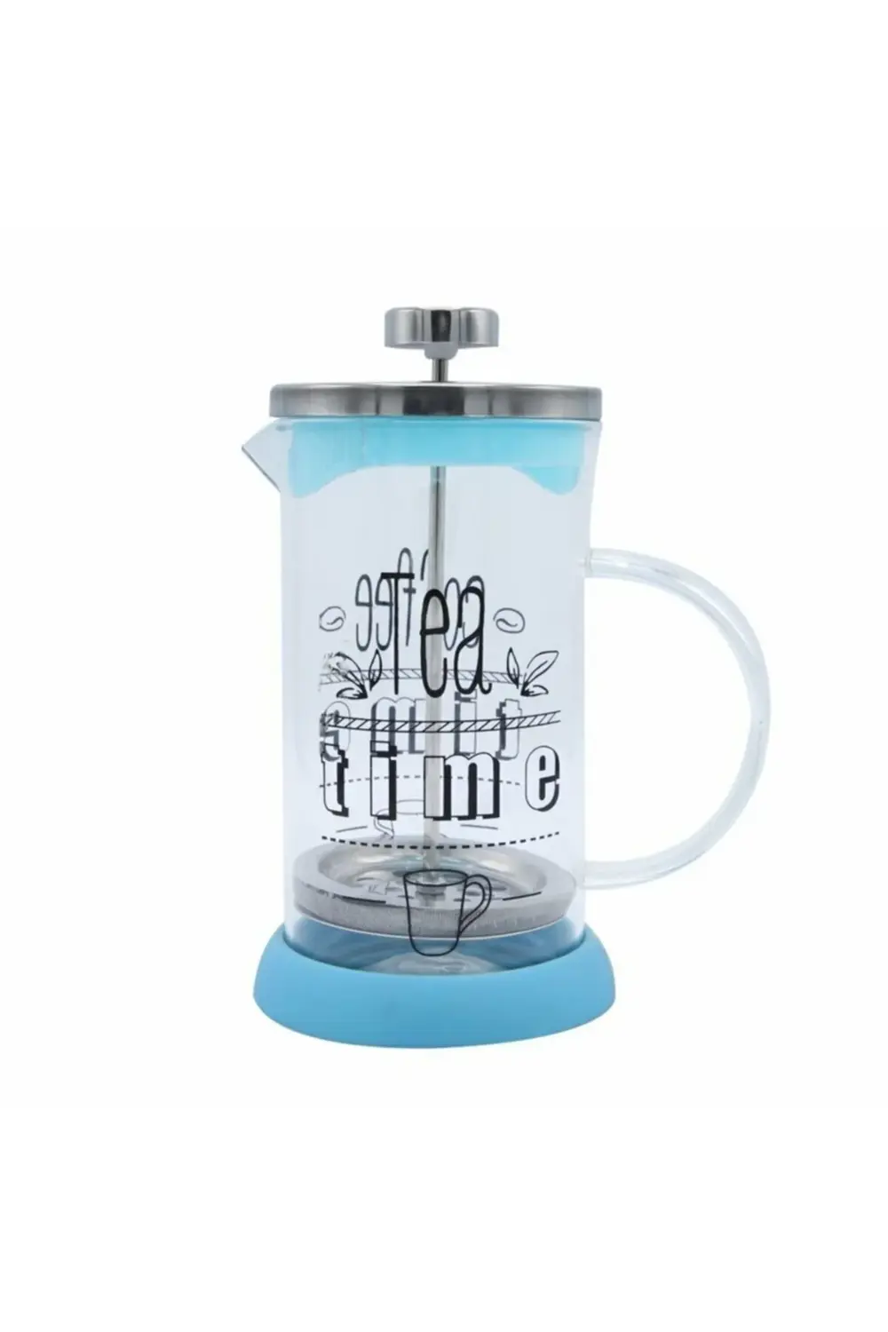 French Press Bitki Çayı Demliği Mavi 350  ml