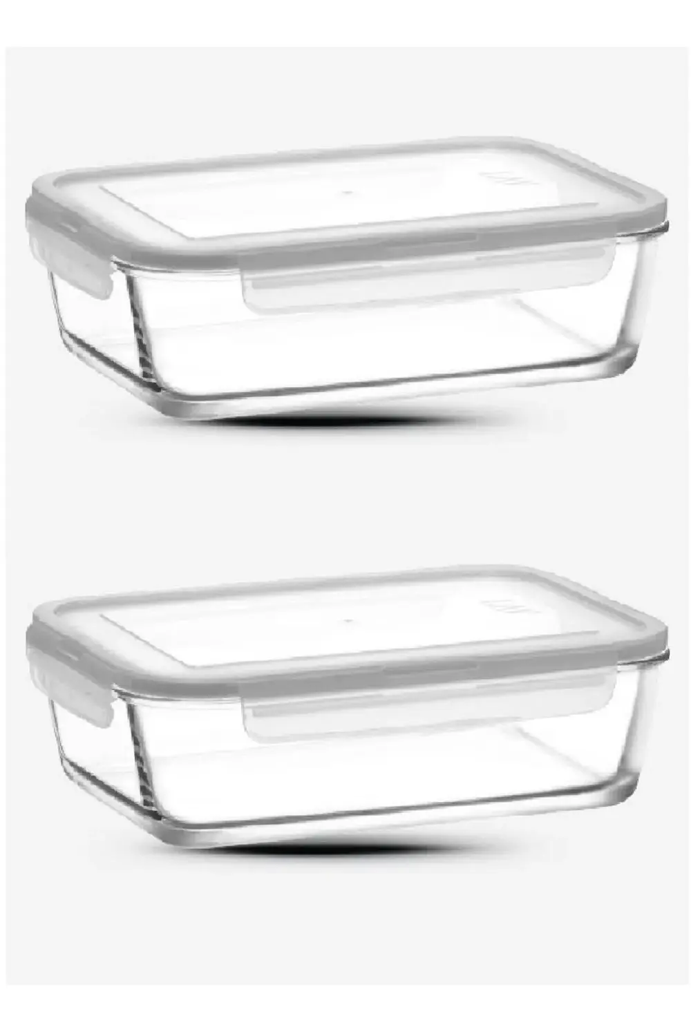 Lav Fresco Cam Kilitli Saklama Kabı 2'Li Set 1900Cc Dikdörtgen (Frs-2