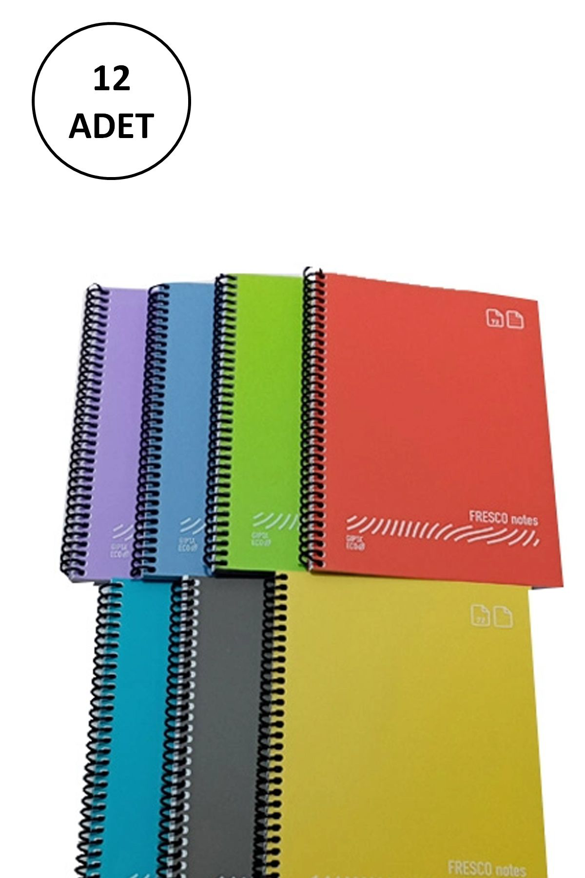 FRESCO Spiralli Plastik Defter A4 96 Yaprak Çizgili GP.3-4935000-