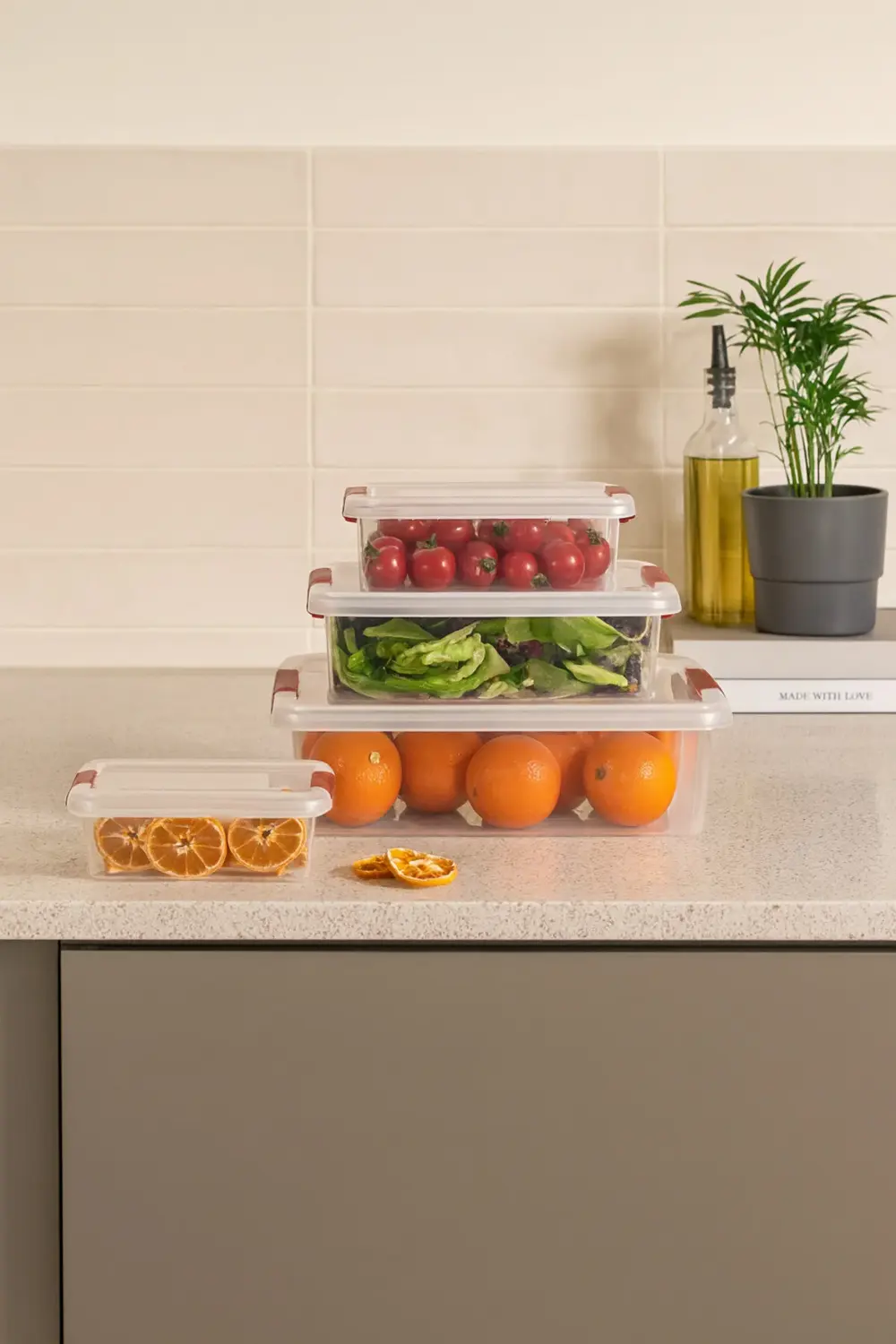 Fresh & Clink Saklama Kabı Set (4'LÜ) 0,80 Lt. X 1,50 Lt. X 3,00