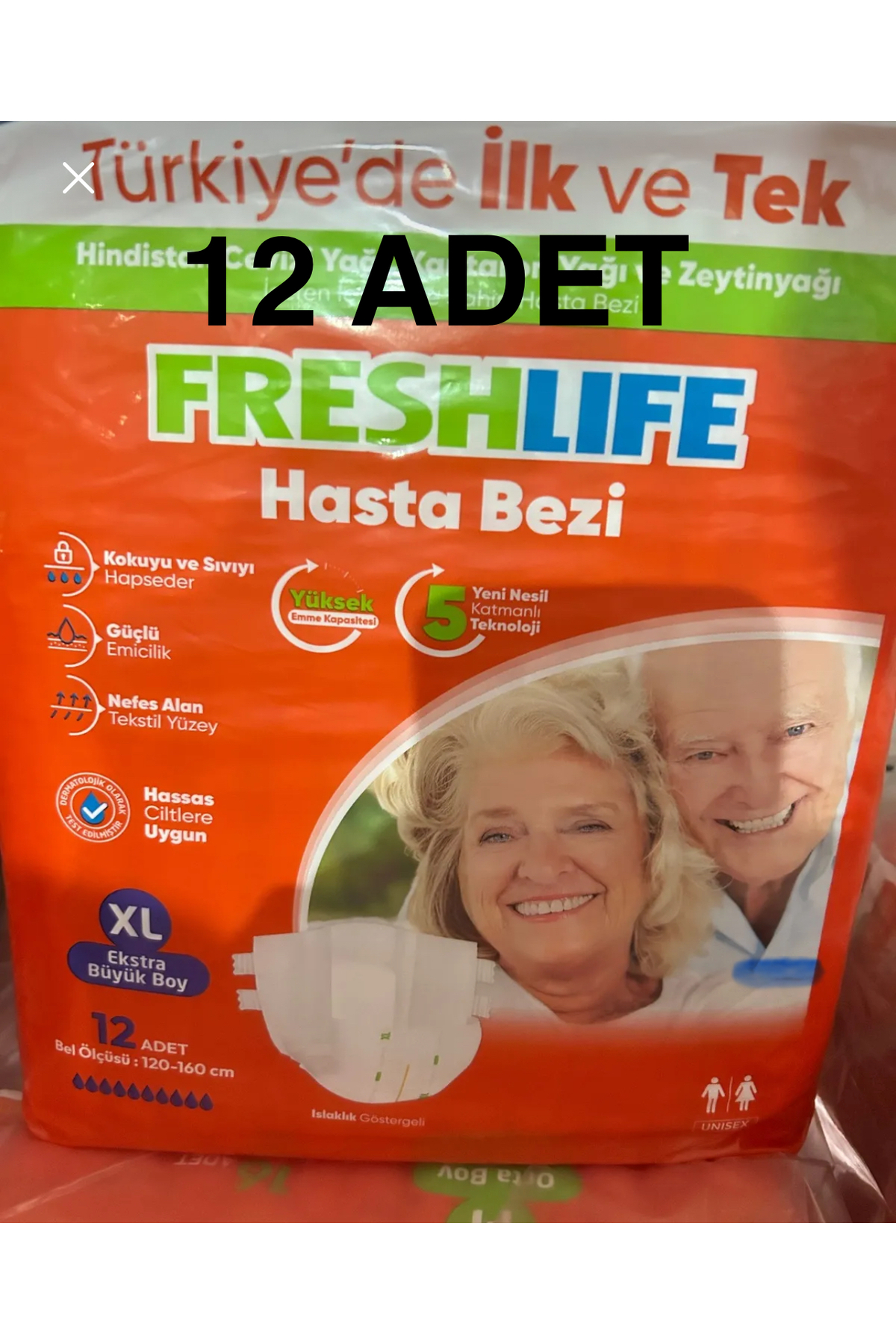 Fresh Life Bel Bantlı Hasta Bezi XL 12 Adet