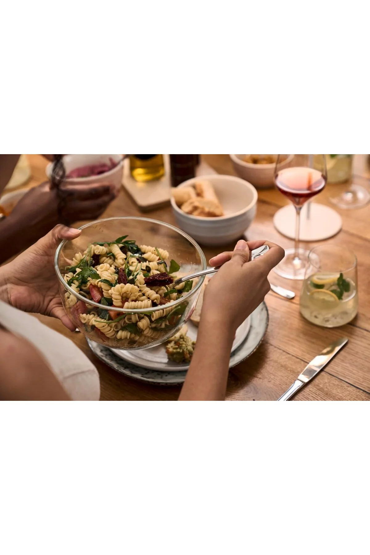 Fresh & Save Bowls Vakumlu Kase Seti, 6 Parça, S-12, M-18, L-24 cm, Cam, Şeffaf-Beyaz