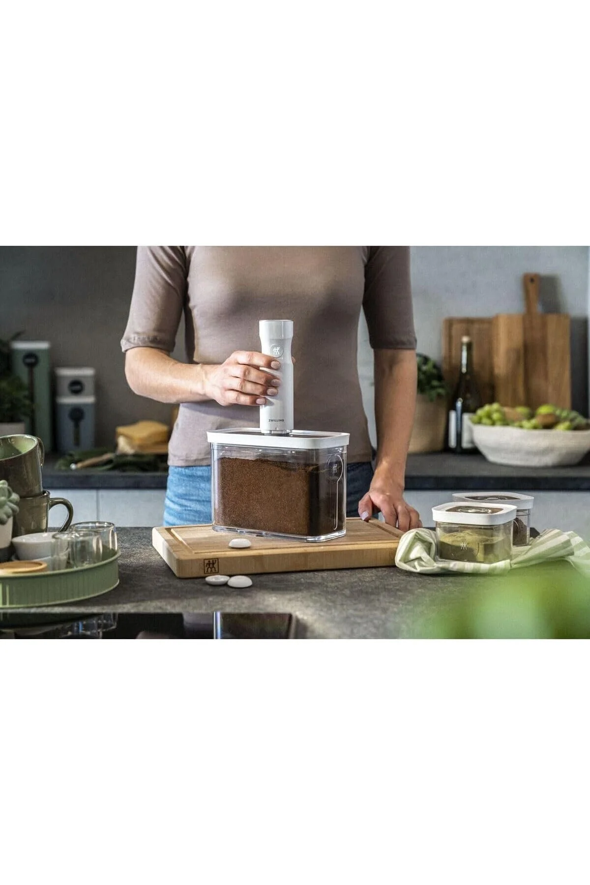Fresh & Save Cube Borosilikat Plastik Başlangıç Vakumlu Gıda Saklama Kabı M/ 5-Parça Şeffaf-