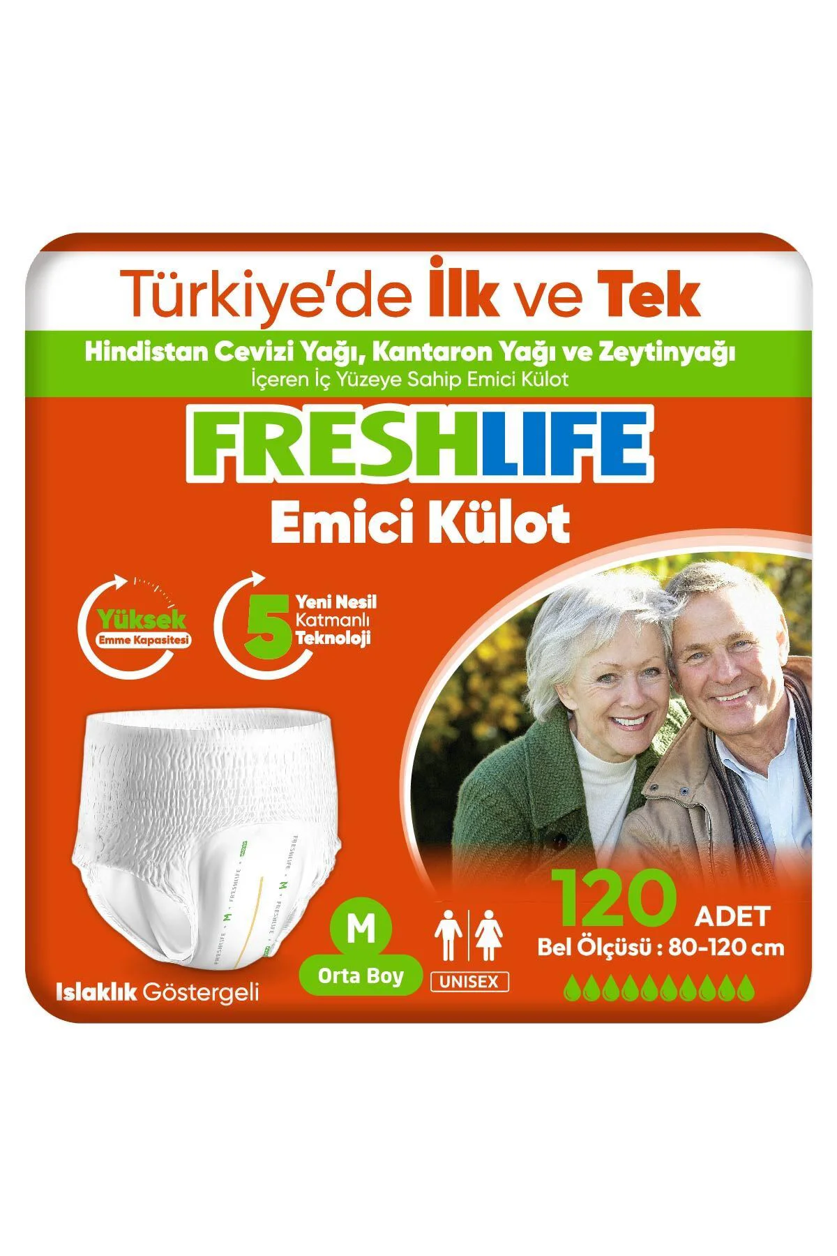 FRESHLİFE EMİCİ KÜLOT MEDİUM HASTA BEZİ 4X30 120 ADET