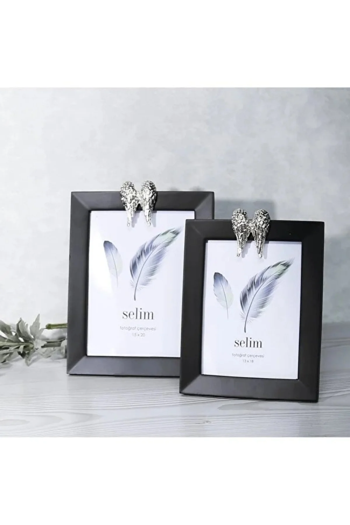 Freya Melek Kanadı Tekli Çerçeve Siyah Gümüş 13x18 Freya Melek Kanadı Tekli Çerçeve Siyah Gümüş 13x18 - Görsel 2