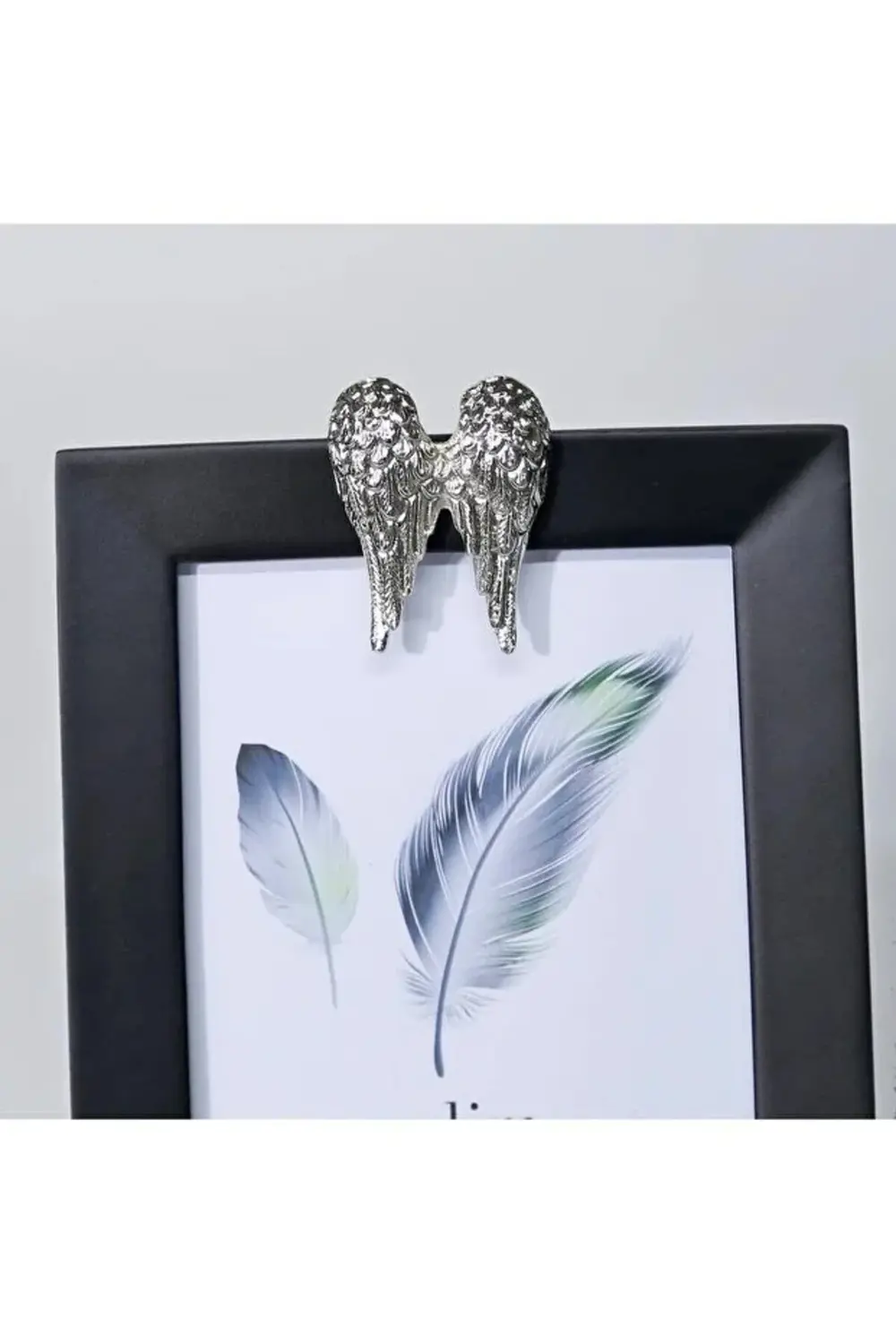 Freya Melek Kanadı Tekli Çerçeve Siyah Gümüş 13x18