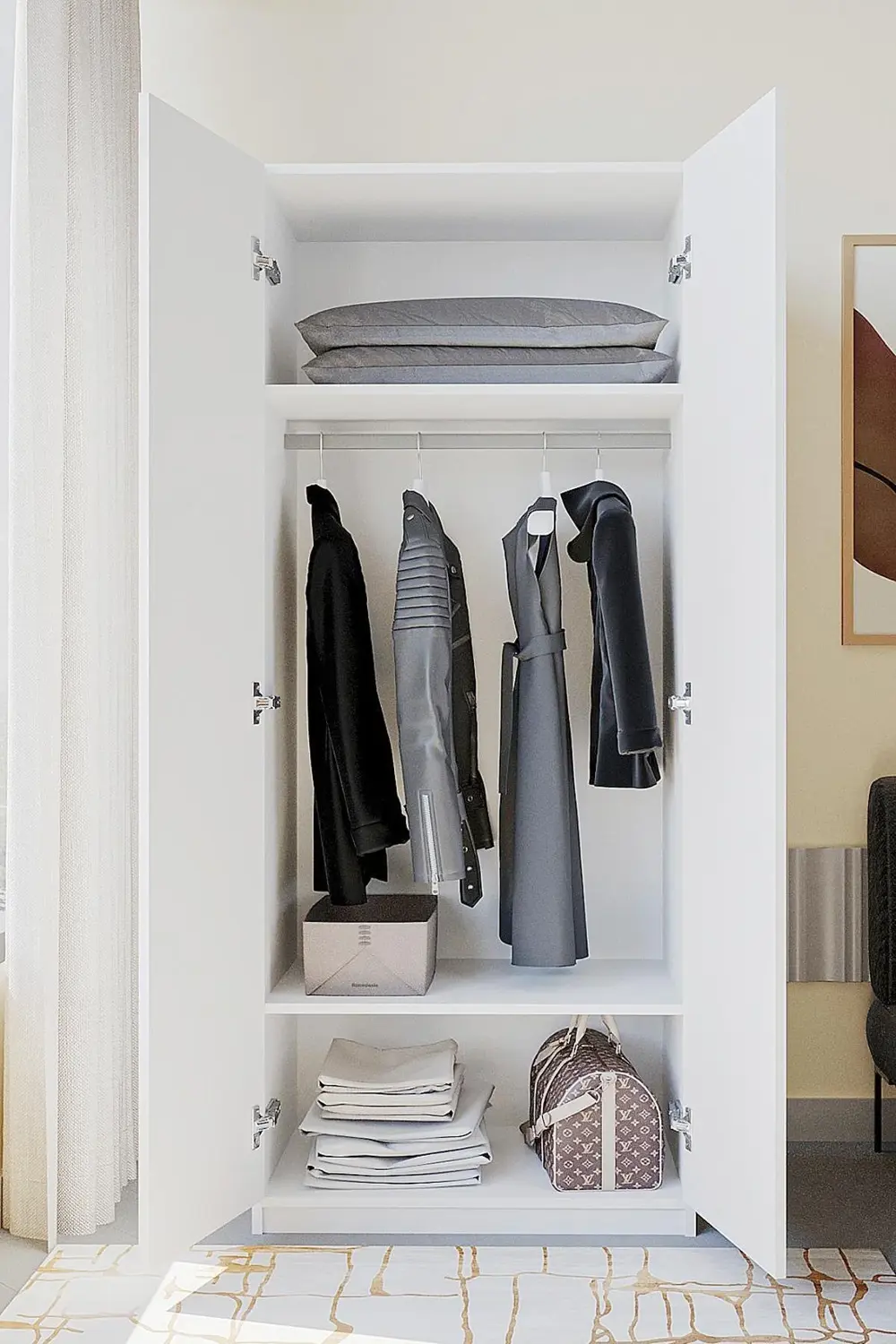 Frezya 2 Kapaklı Elbise Dolabı-2 Kapılı Gardırop