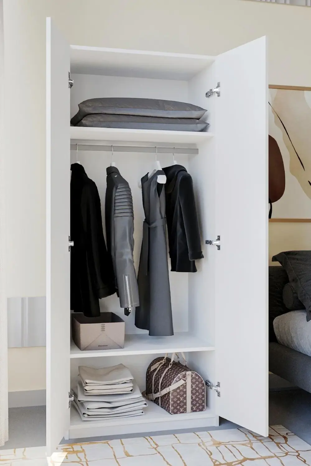 Frezya 2 Kapaklı Elbise Dolabı-2 Kapılı Gardırop