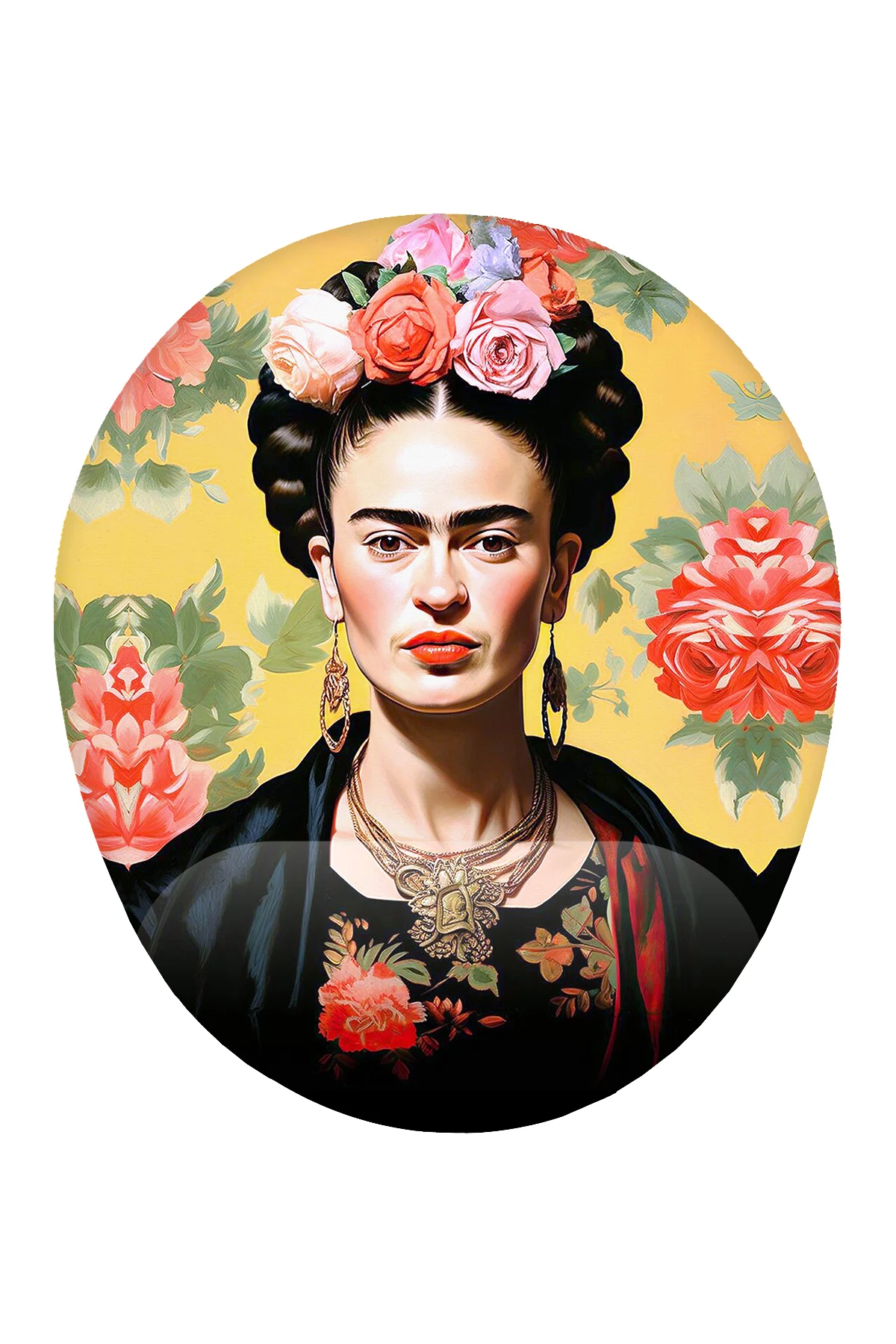 Frida Kahlo Bilek Destekli Mouse Pad Ergonomik Kaymaz Taban Mouse