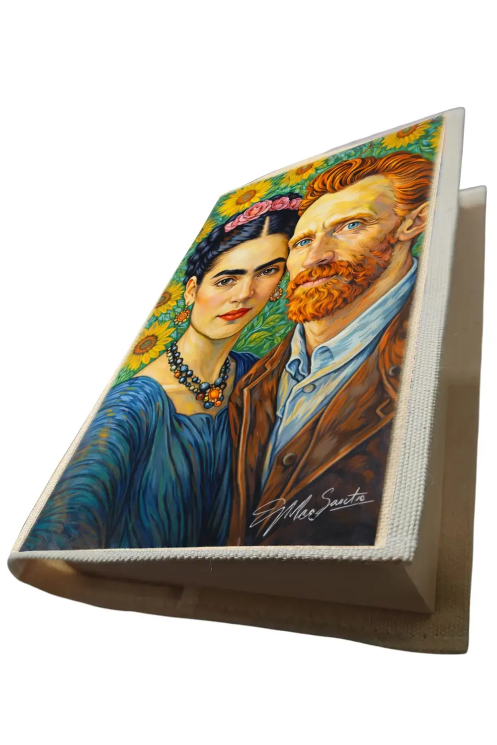 Frida ve Vincent van Gogh Desenli Bez Kitap Kılıfı – Baskılı Kuma