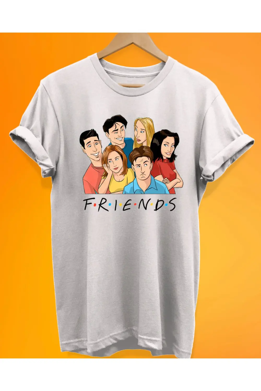 Friends Baskılı %100 Pamuk Oversize T-shirt Büyük Beden Tişört
