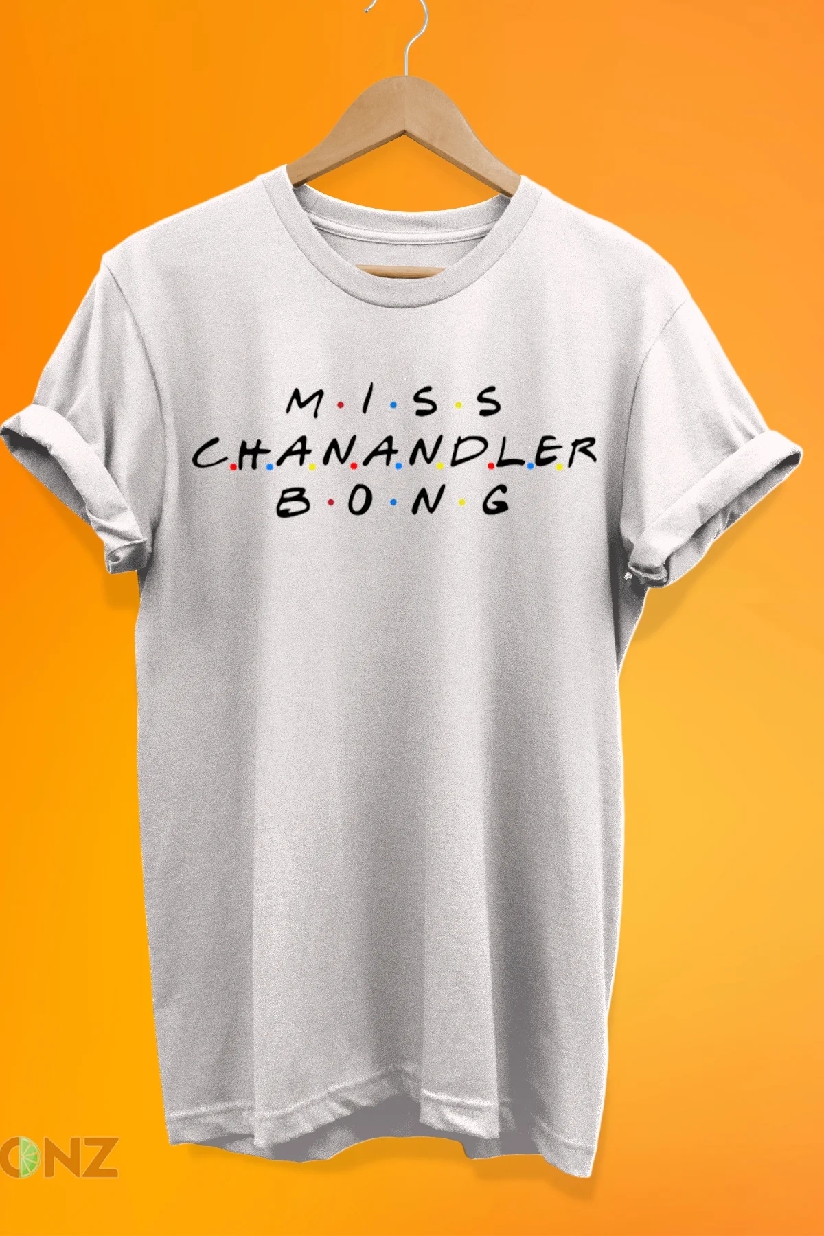 Friends Chandler Baskılı %100 Pamuk Oversize T-shirt Büyük Beden 
